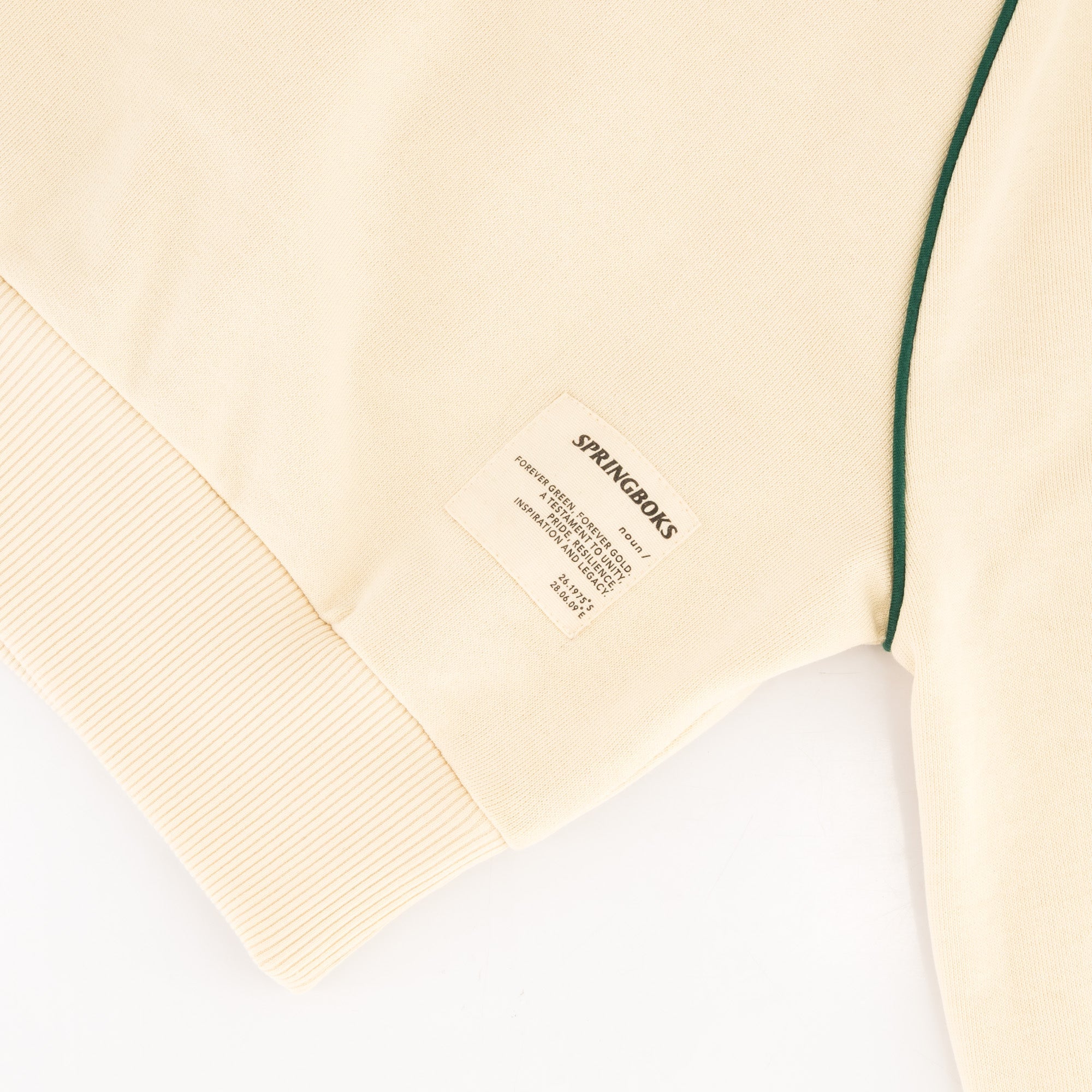 Springboks Ladies Piped Zip Through Sweat - Ivory - Old School