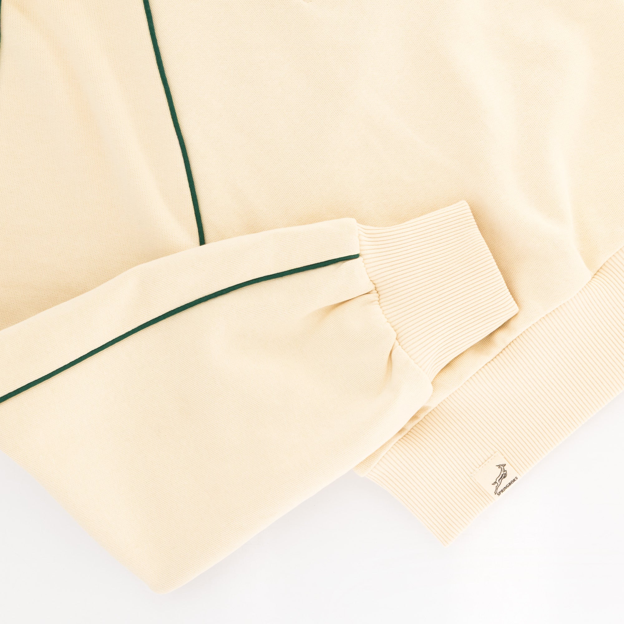 Springboks Ladies Piped Zip Through Sweat - Ivory - Old School
