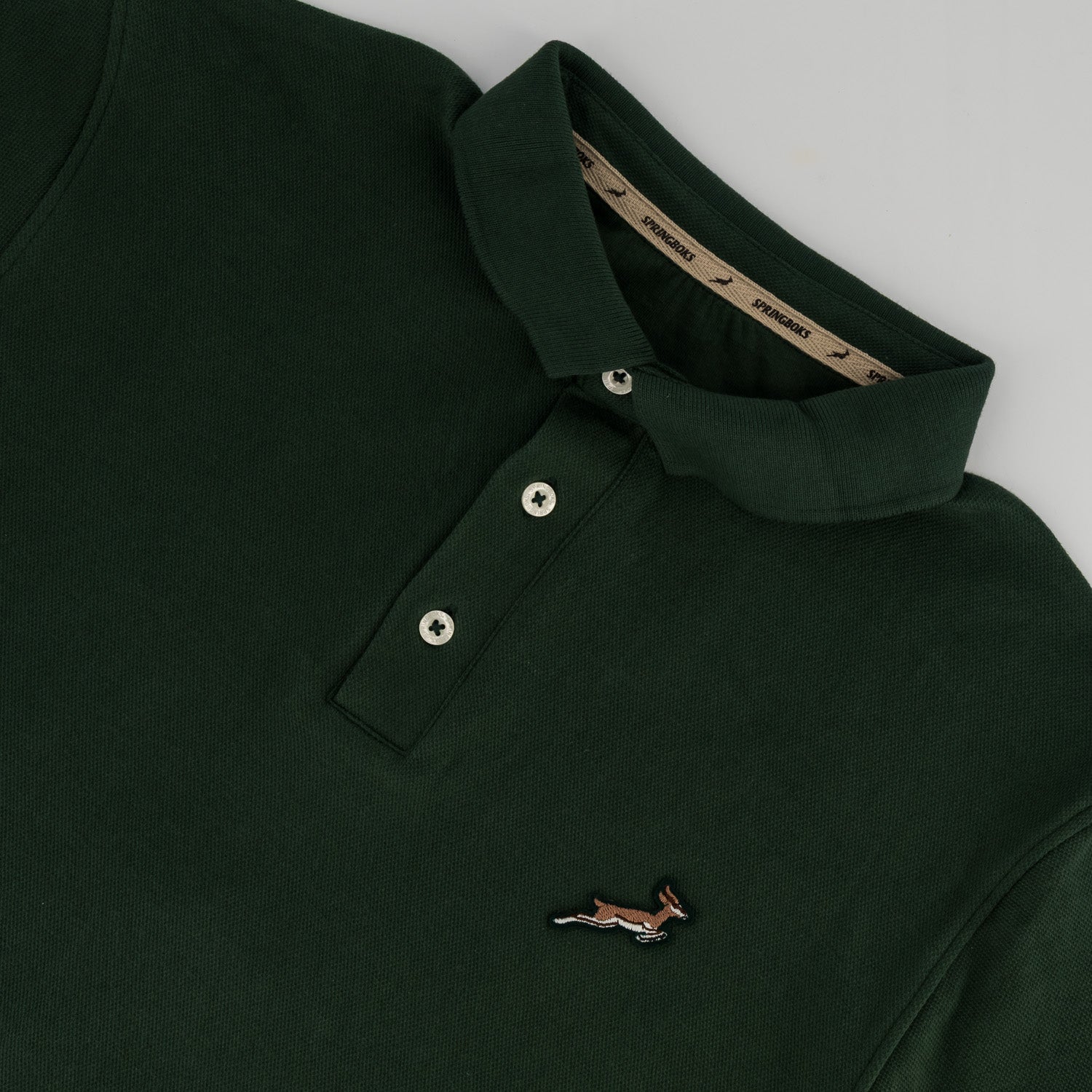 Springboks LC SML Badge SS Polo - OS Green - Old School