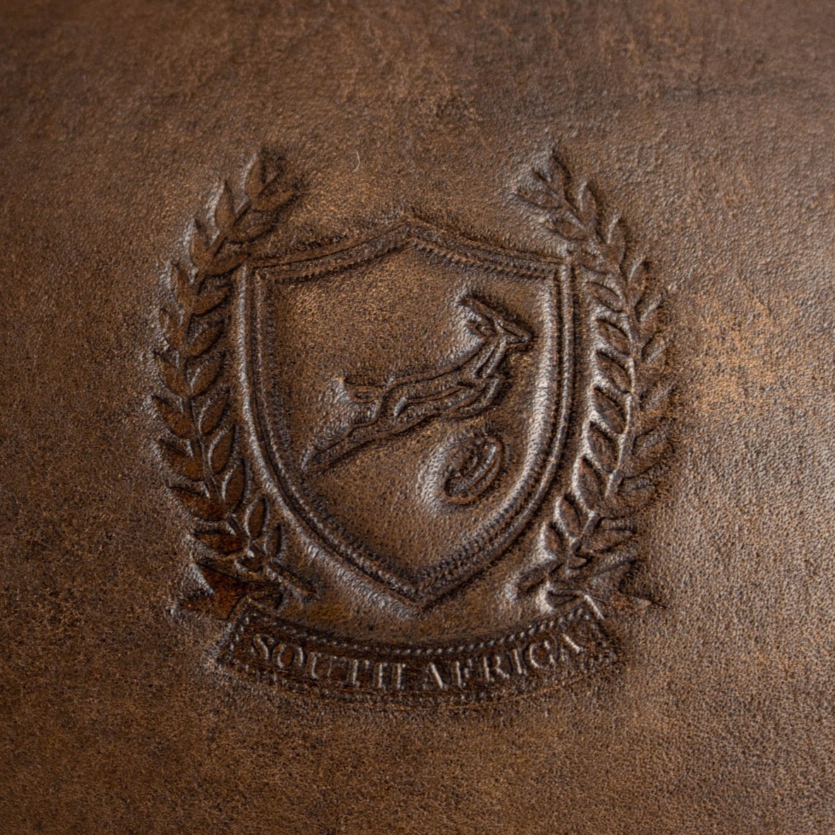 Springboks Leather Rugby Ball - Dark Brown - Old School