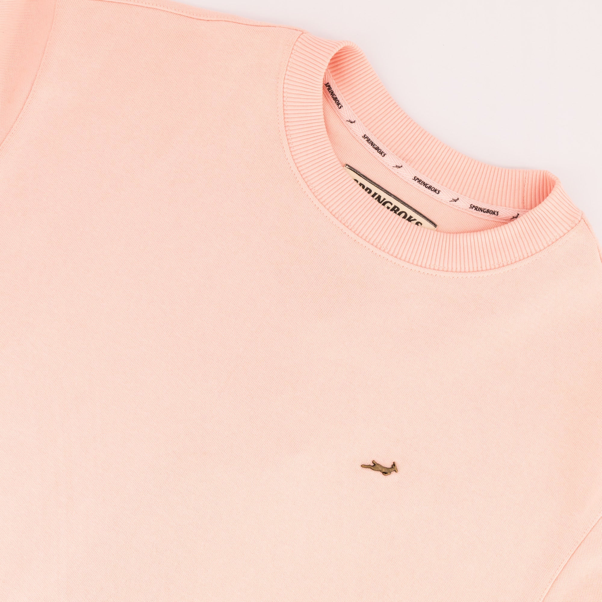 Springboks Metal Rivet Crew Sweat - Rose Quartz - Old School