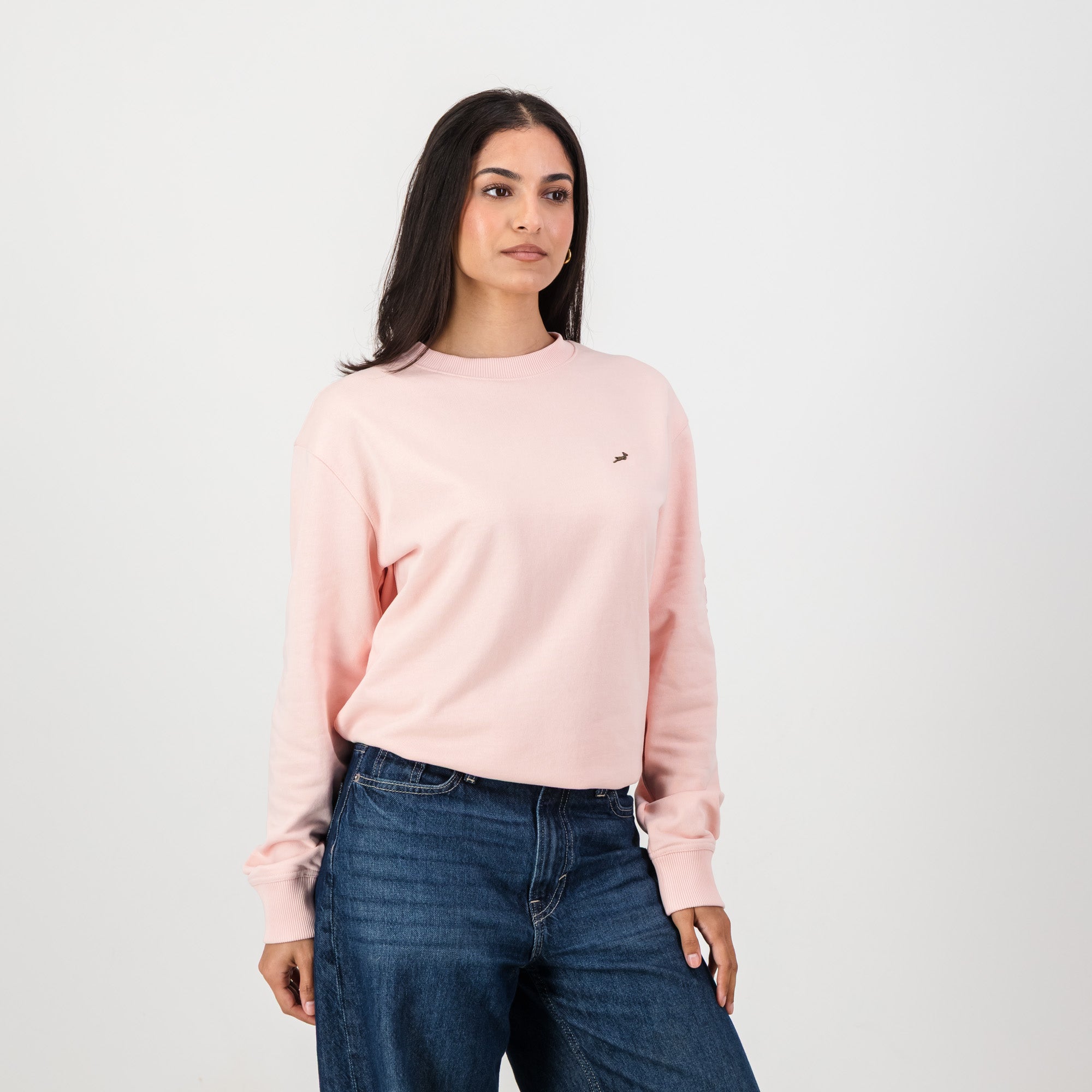 Springboks Metal Rivet Crew Sweat - Rose Quartz - Old School