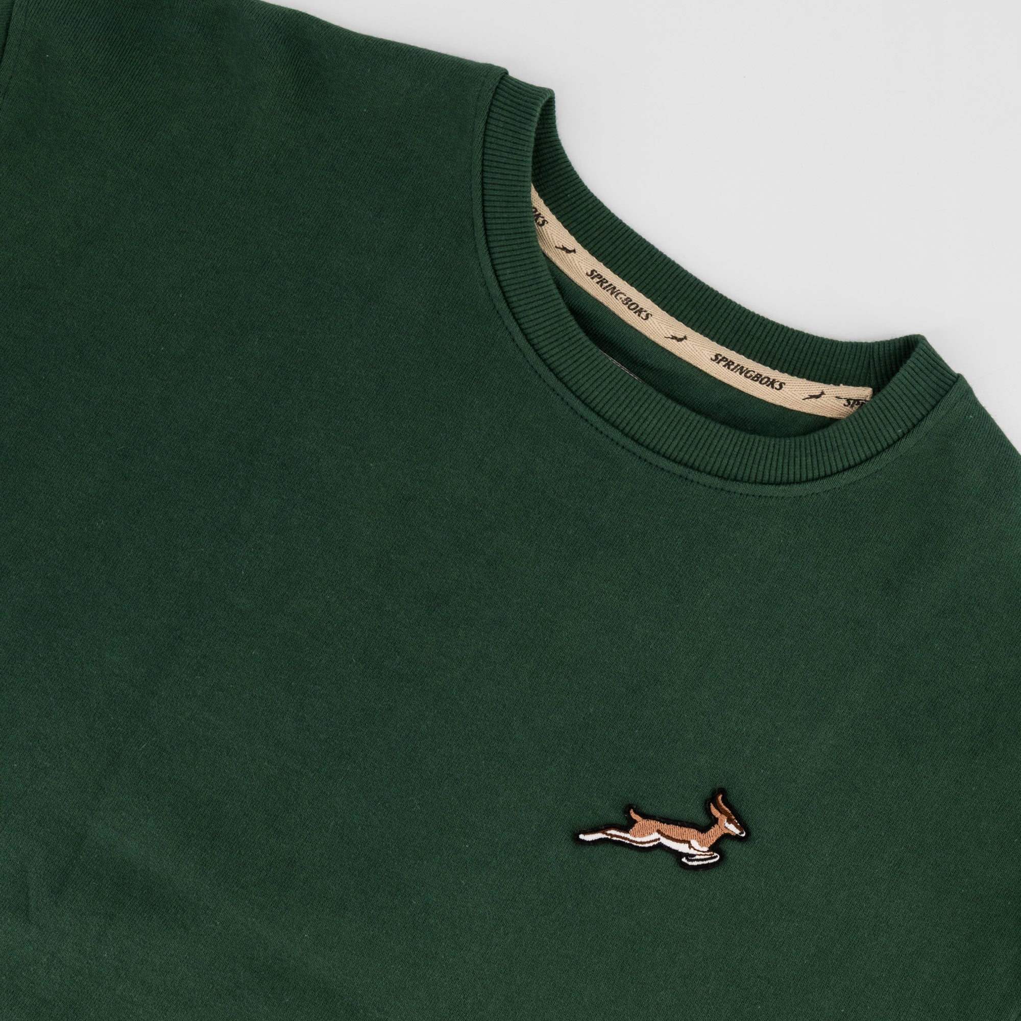 Springboks Nat Badge Crew Neck Sweat - OS Green - Old School