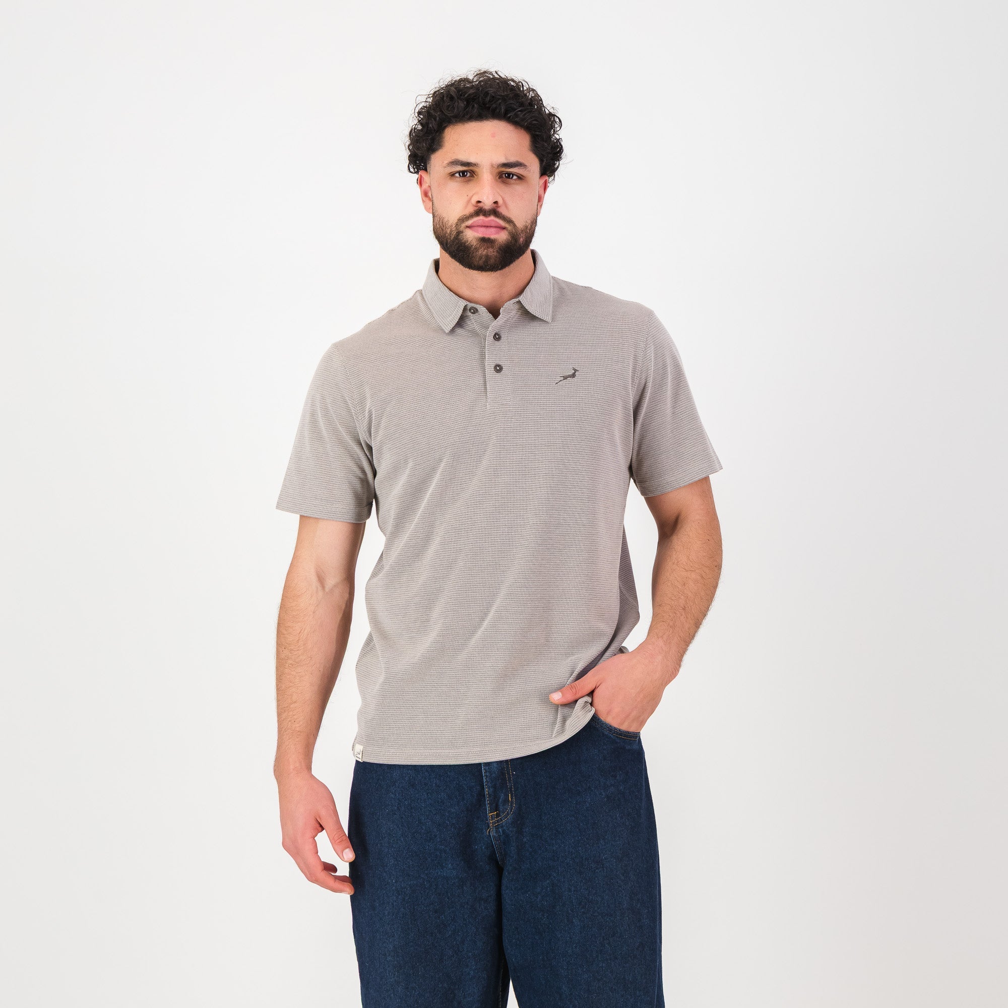 Springboks Pique Striper SS Polo - Tobacco Brown - Old School