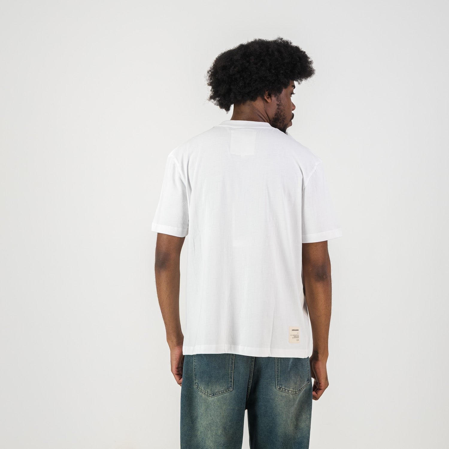 Springboks Shield Badge Regular Crew Tee - White - Old School