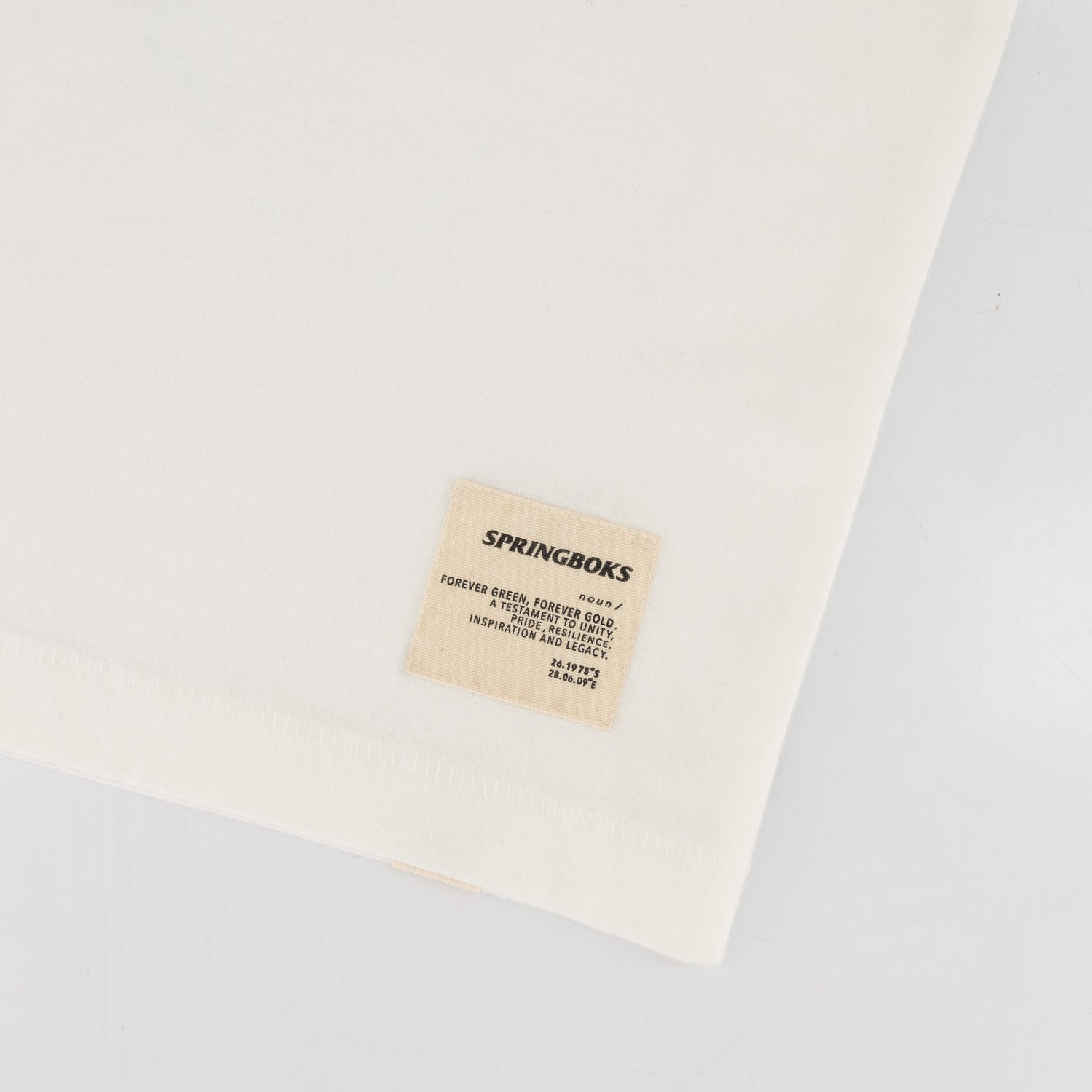 Springboks Shield Badge Regular Crew Tee - White - Old School