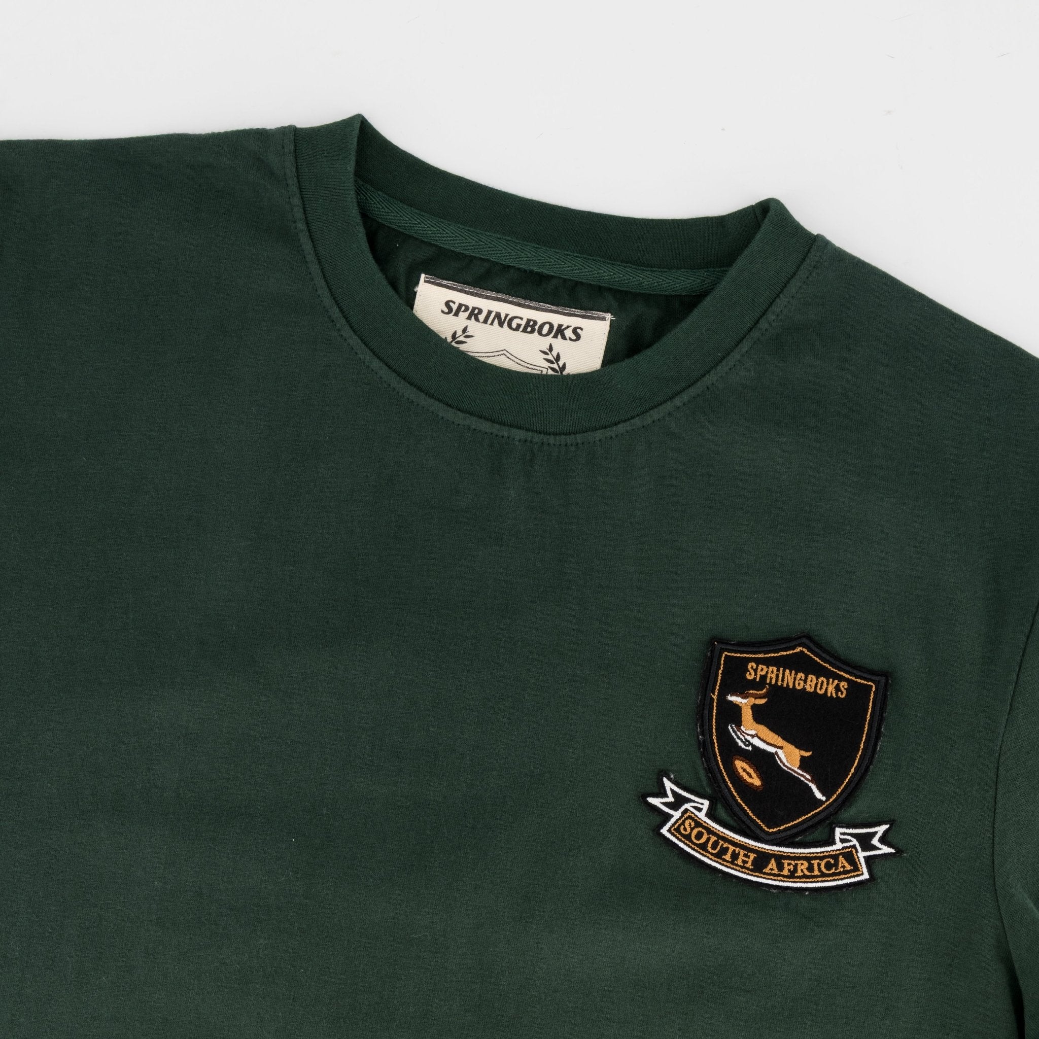 Springboks Shield Crew Tee - OS Green - Old School
