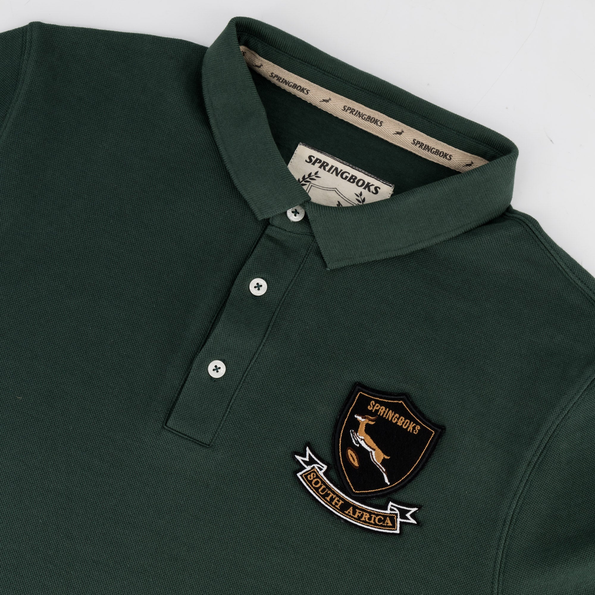 Springboks Shield Polo - OS Green - Old School