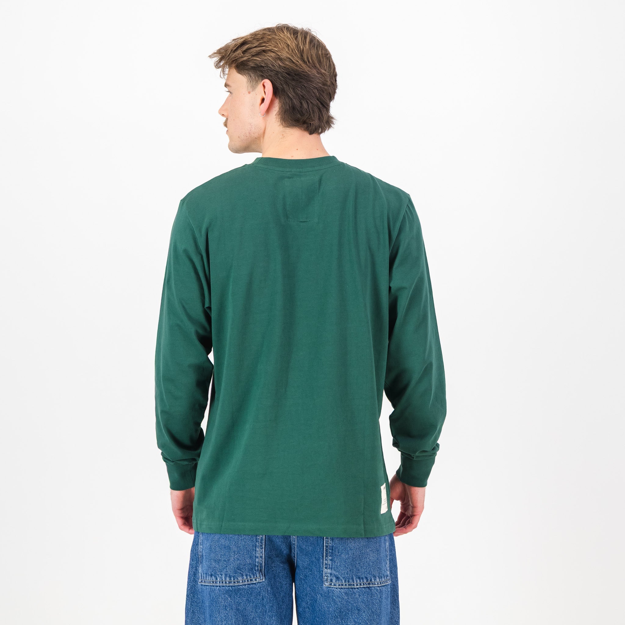 Springboks SML EMB LS Crew Tee - OS Green - Old School