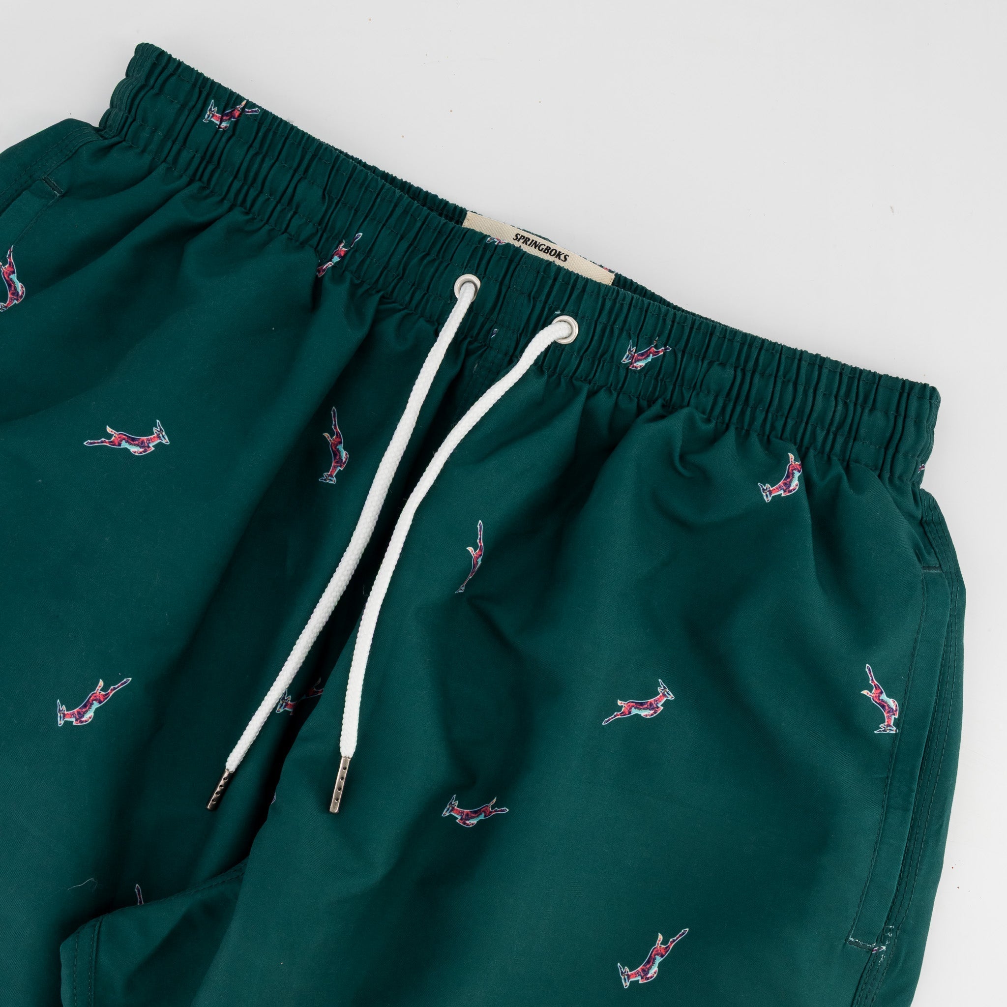 Springboks Summer Pop Print Swim Shorts - Teal - Old School