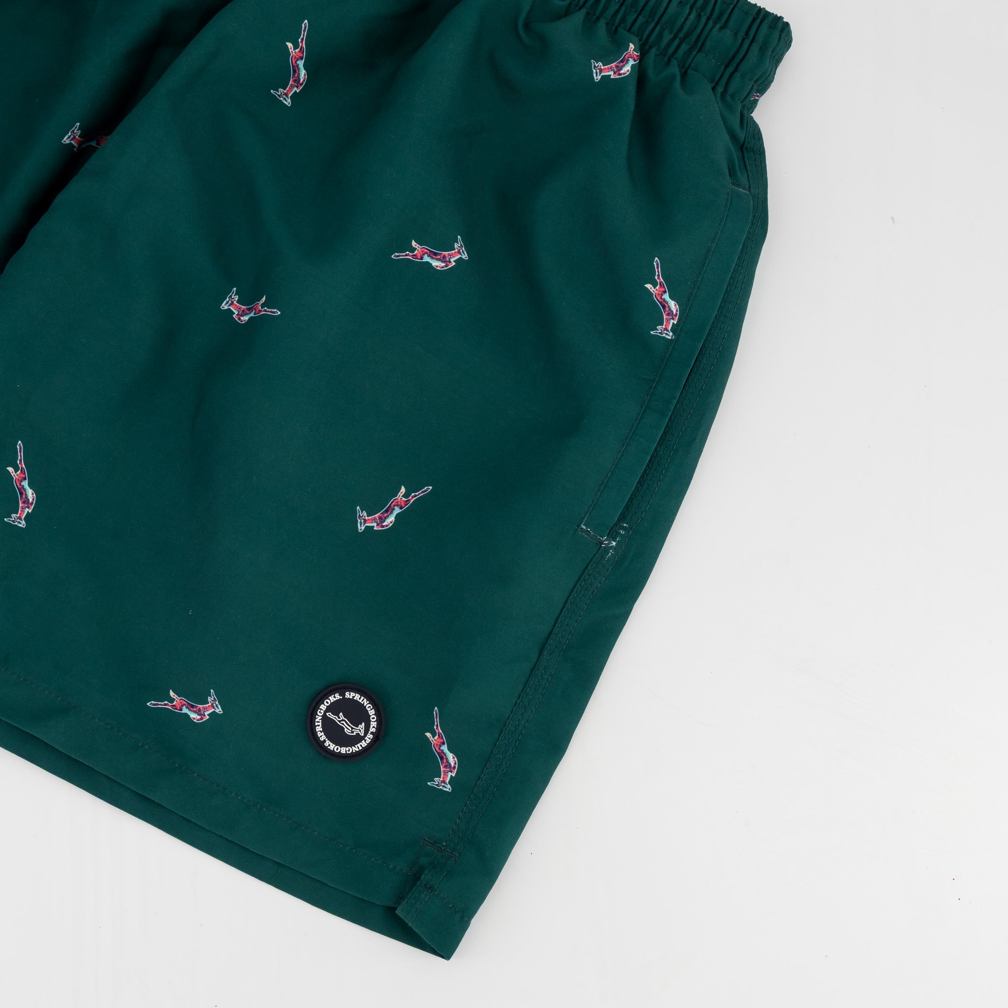 Springboks Summer Pop Print Swim Shorts - Teal - Old School
