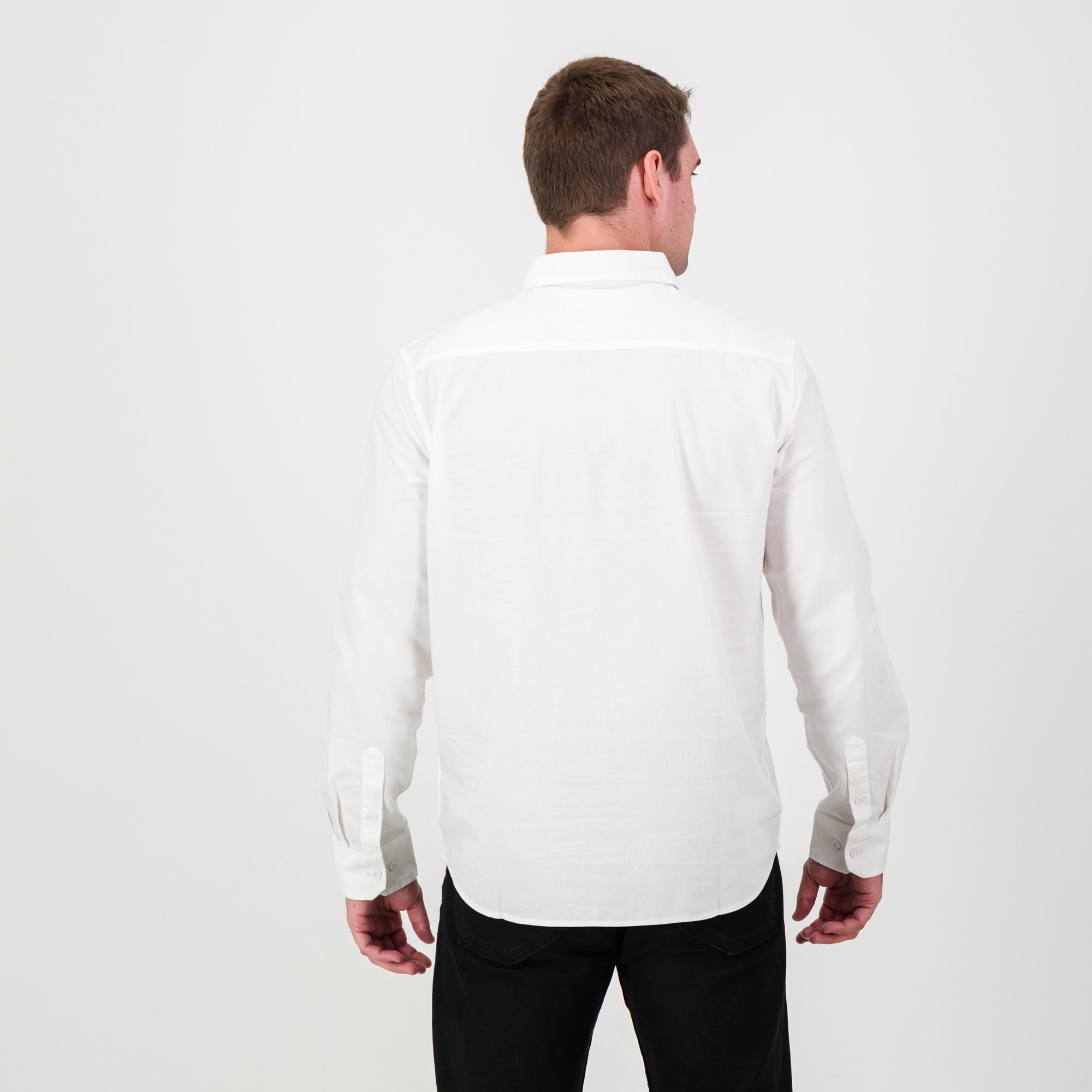 Springboks Tailored LS Oxford Shirt - White - Old School