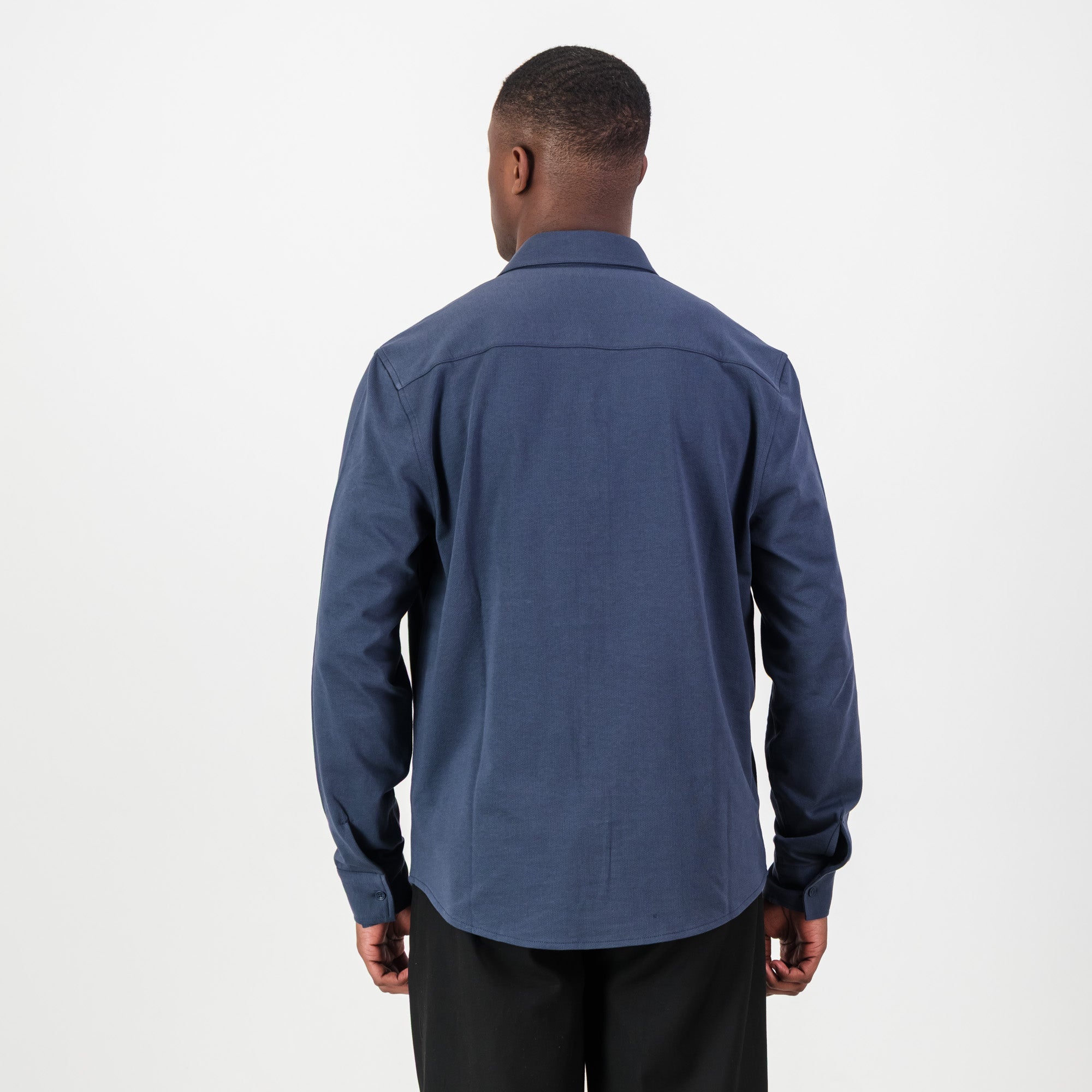 Springboks Tailored LS Shirt - Navy - Old School