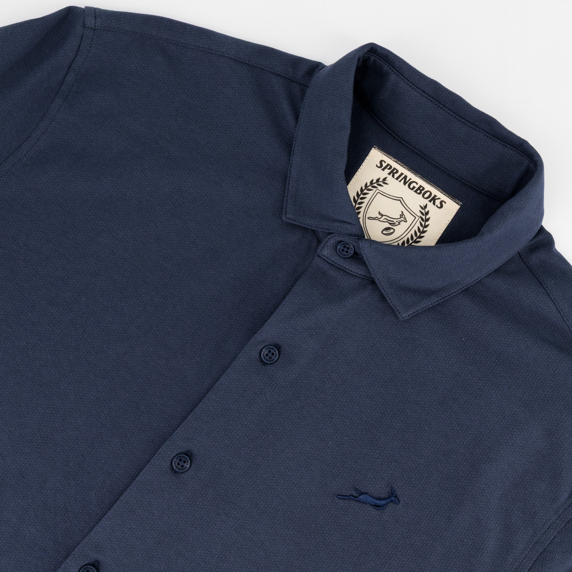 Springboks Tailored LS Shirt - Navy - Old School