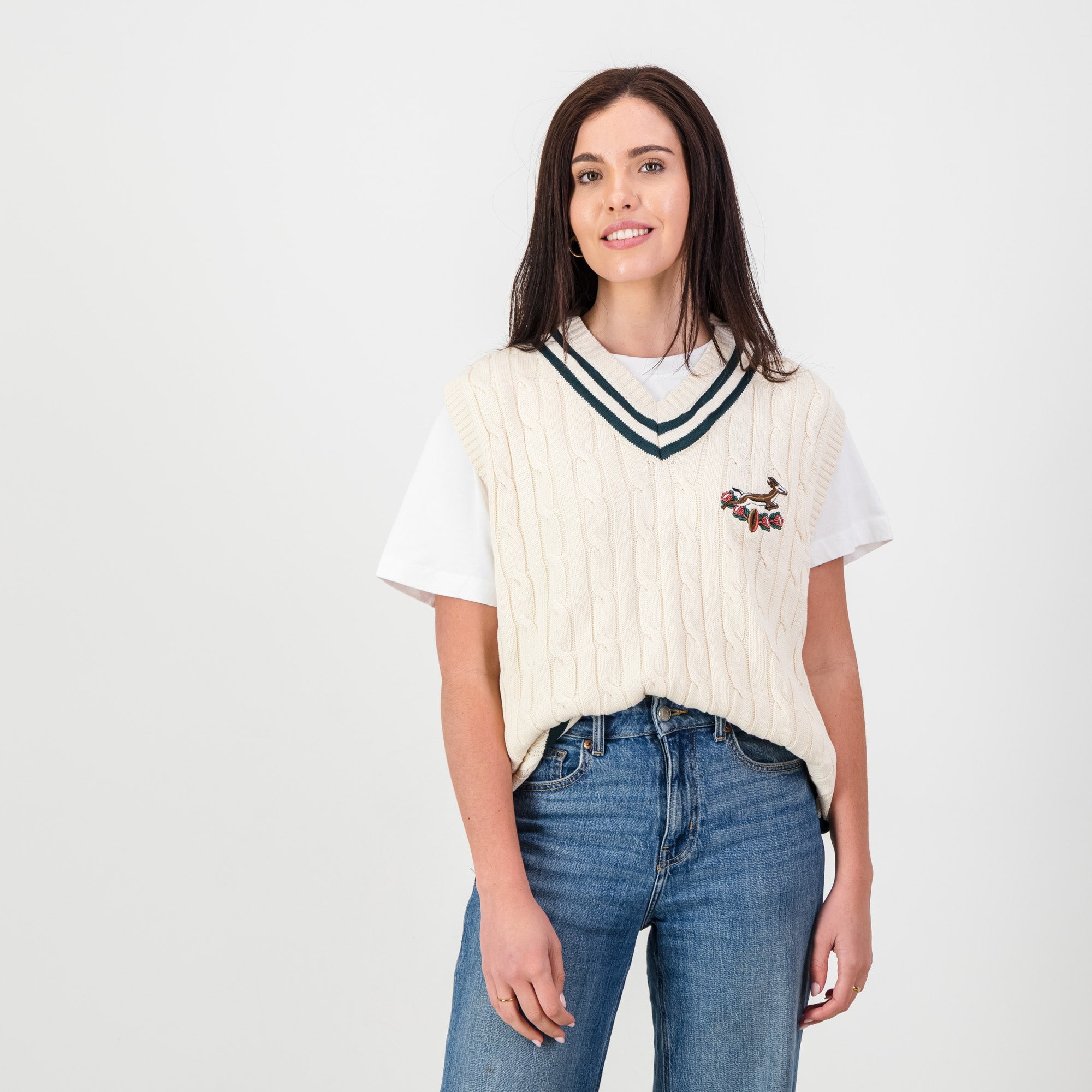 Springboks Vest Knit - Ivory - Old School