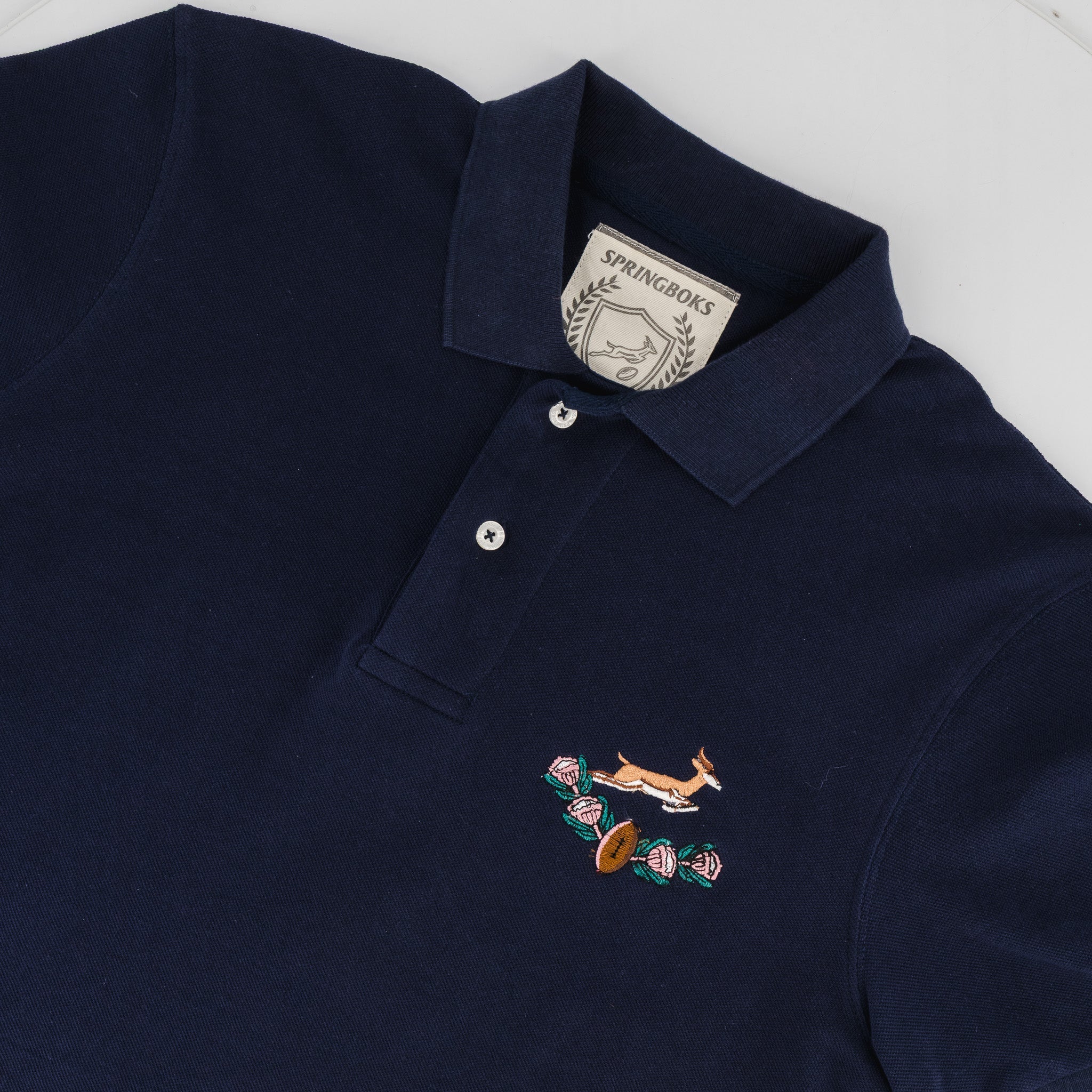 Springboks Vintage SB EMB 2 B SS Polo - Navy - Old School