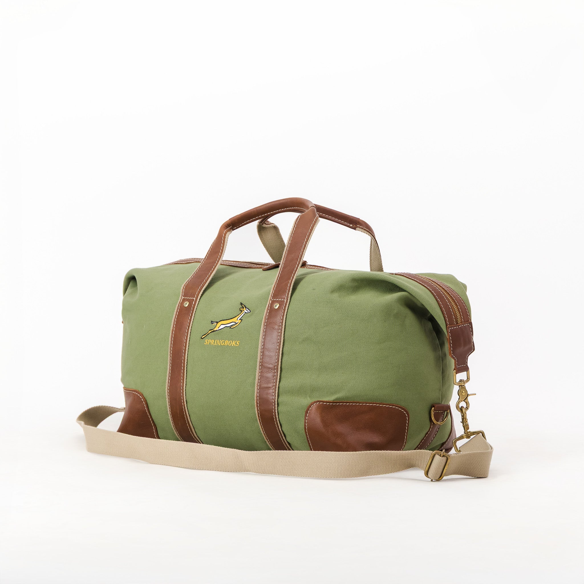 Springboks Waxed Canvas Golf Duffle Bag - OS Green - Old School