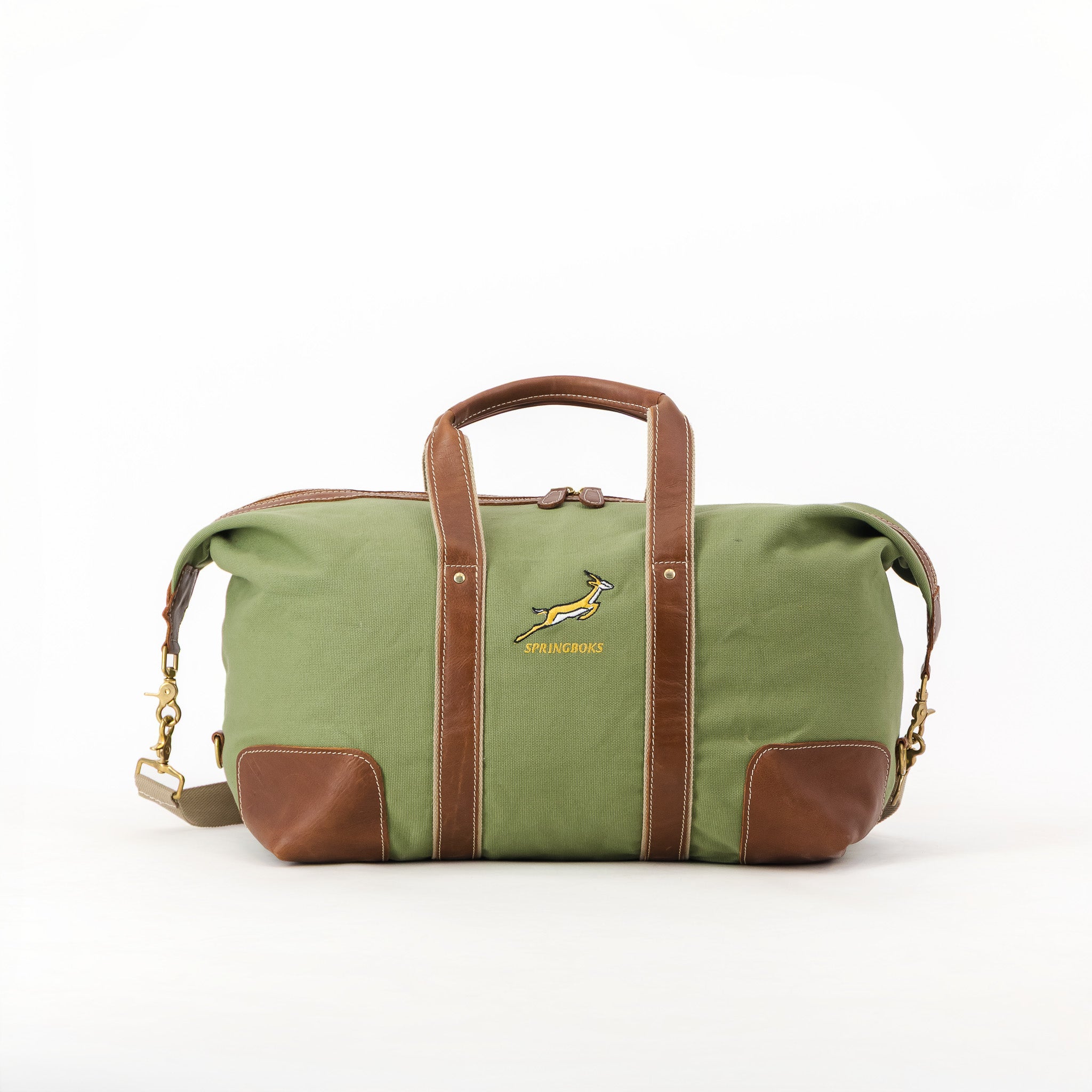 Springboks Waxed Canvas Golf Duffle Bag - OS Green - Old School