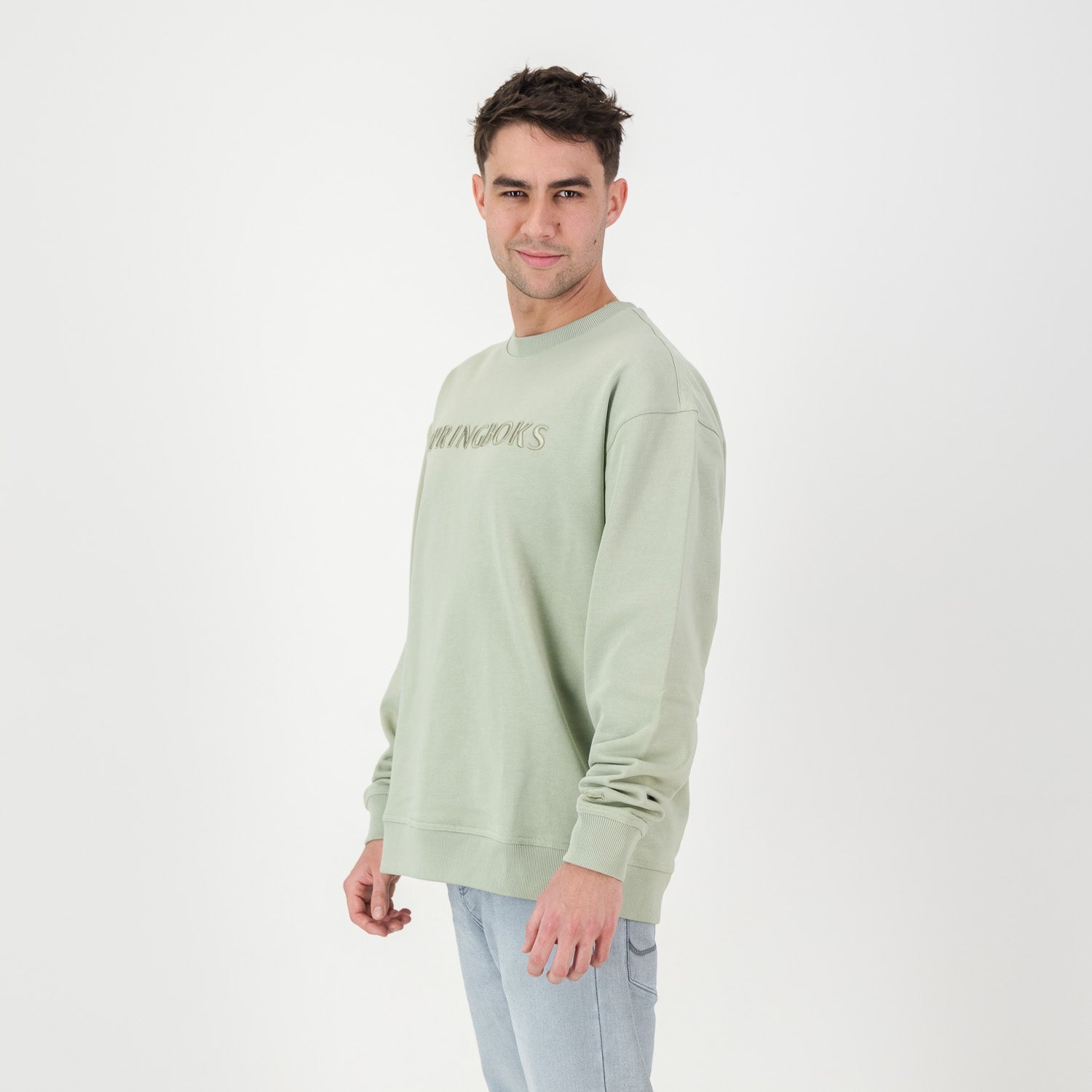 Springboks Word FGFG Crew Sweat - Desert Sage - Old School