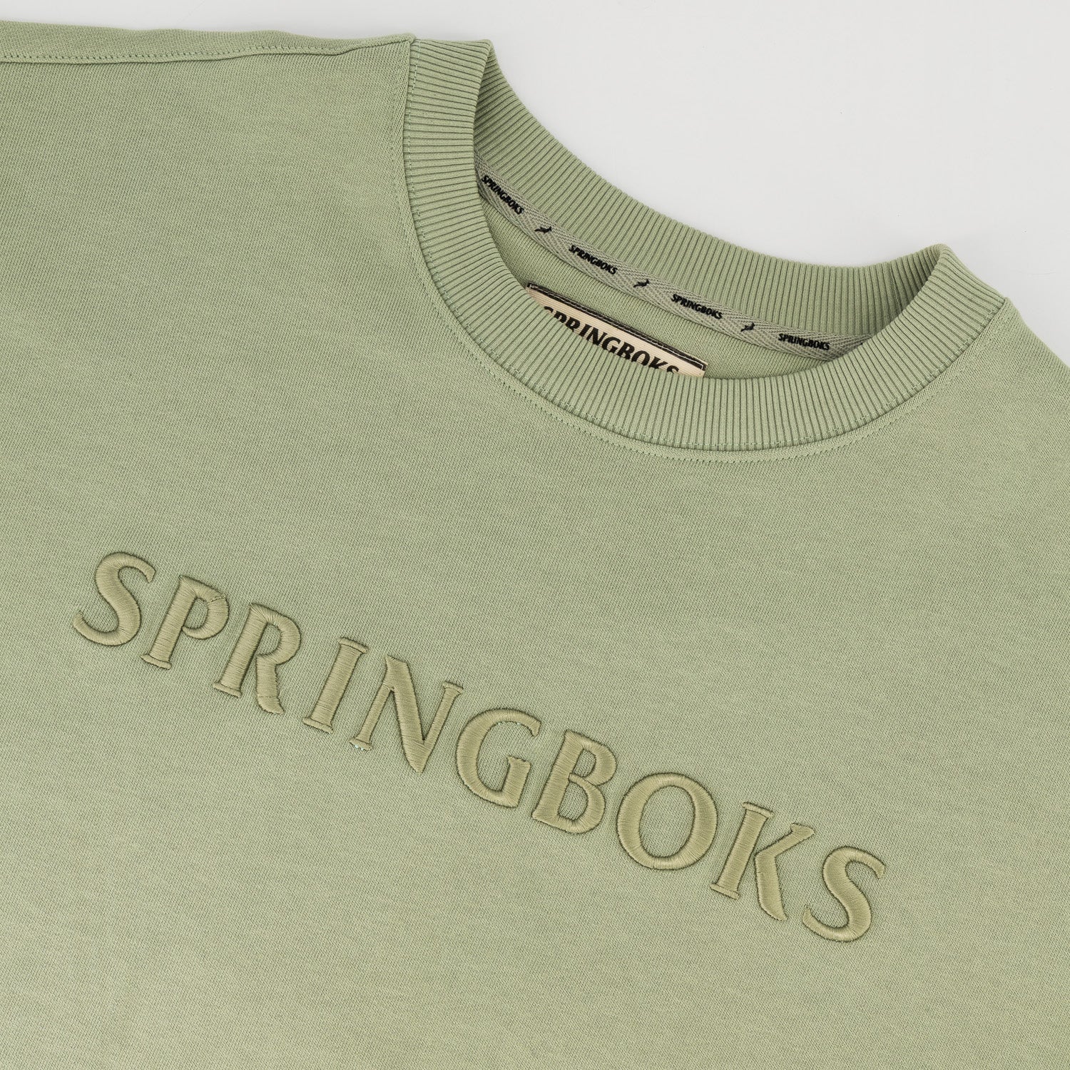 Springboks Word FGFG Crew Sweat - Desert Sage - Old School