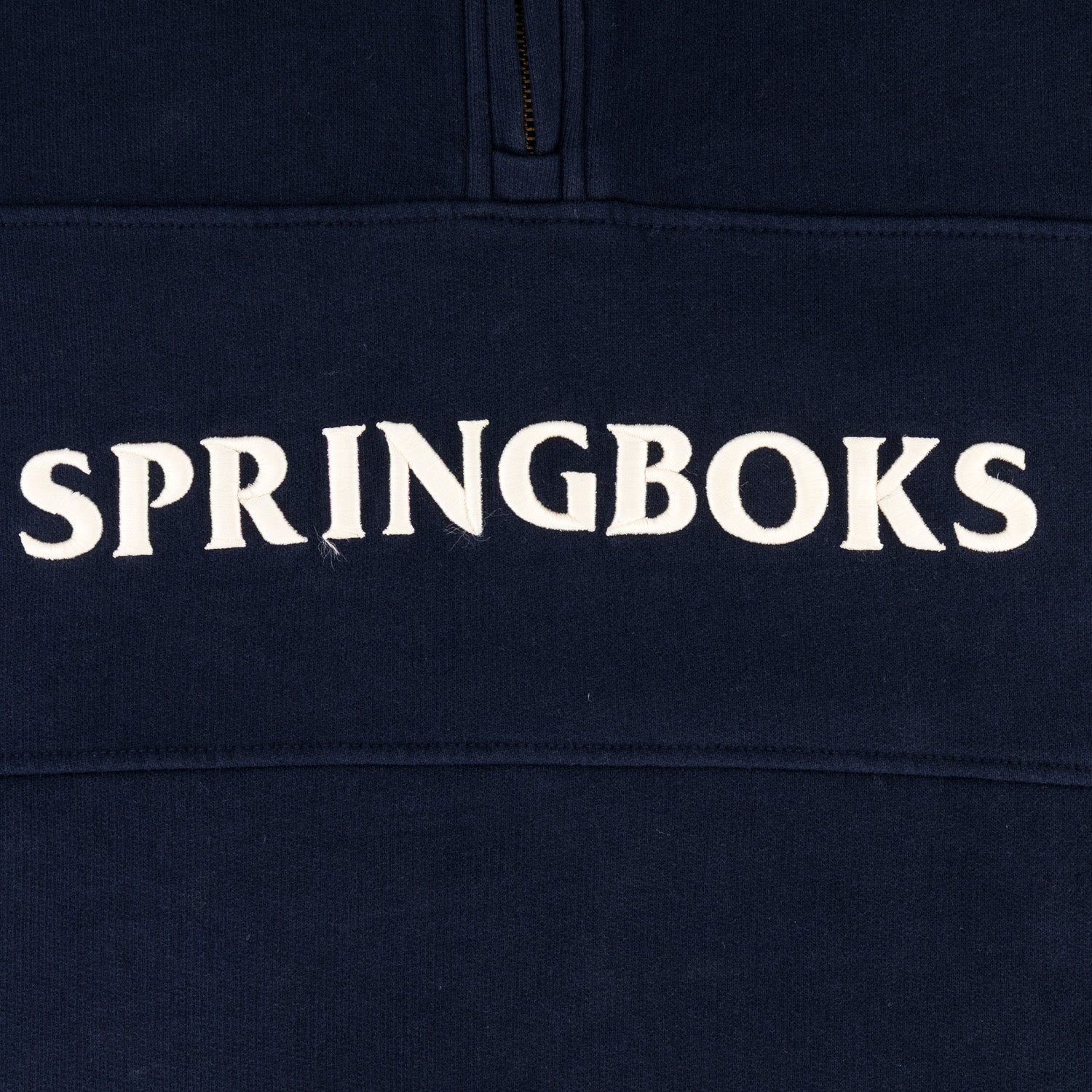 Springboks Word Quarter Zip Sweat - Navy - Old School