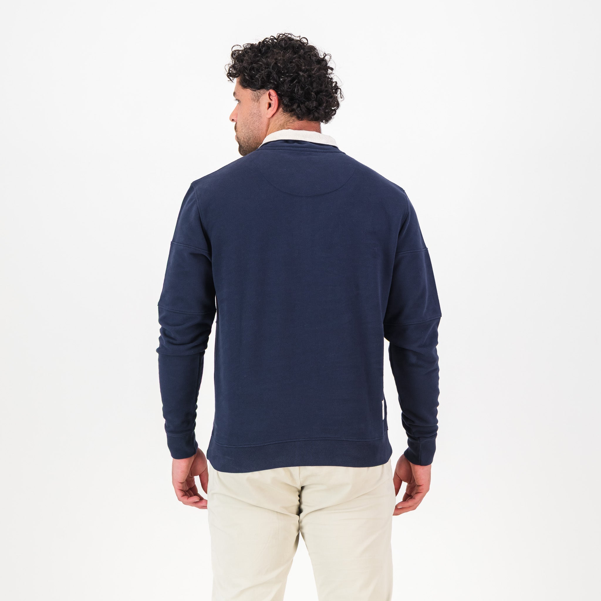 Springboks Word Quarter Zip Sweat - Navy - Old School
