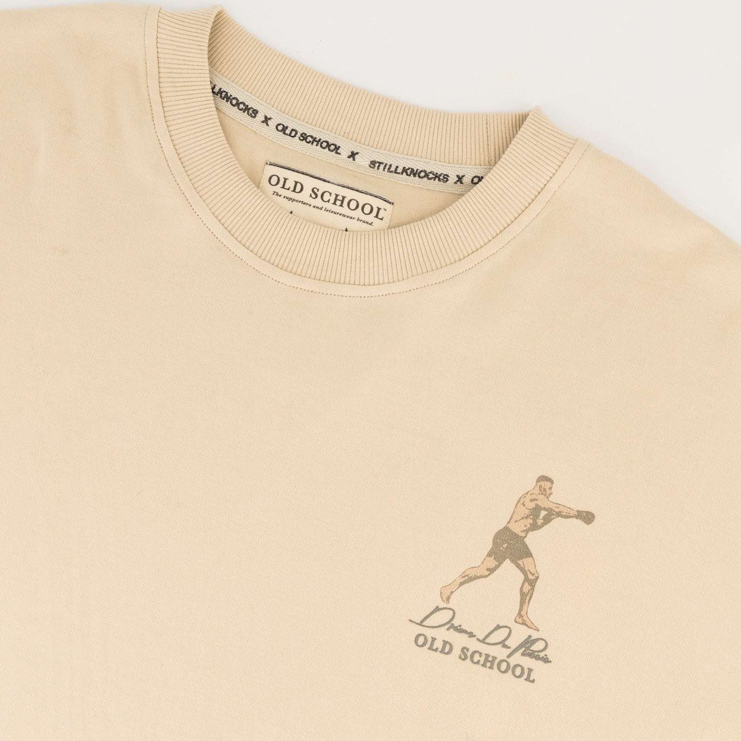 Stillknocks Small Logo Boxy Crew Tee - Ivory - Old School