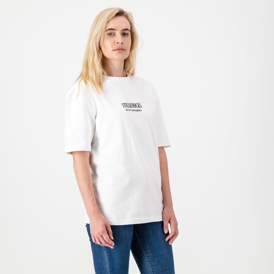 Stillknocks X Old School Boxy Tee Washed White - Old School