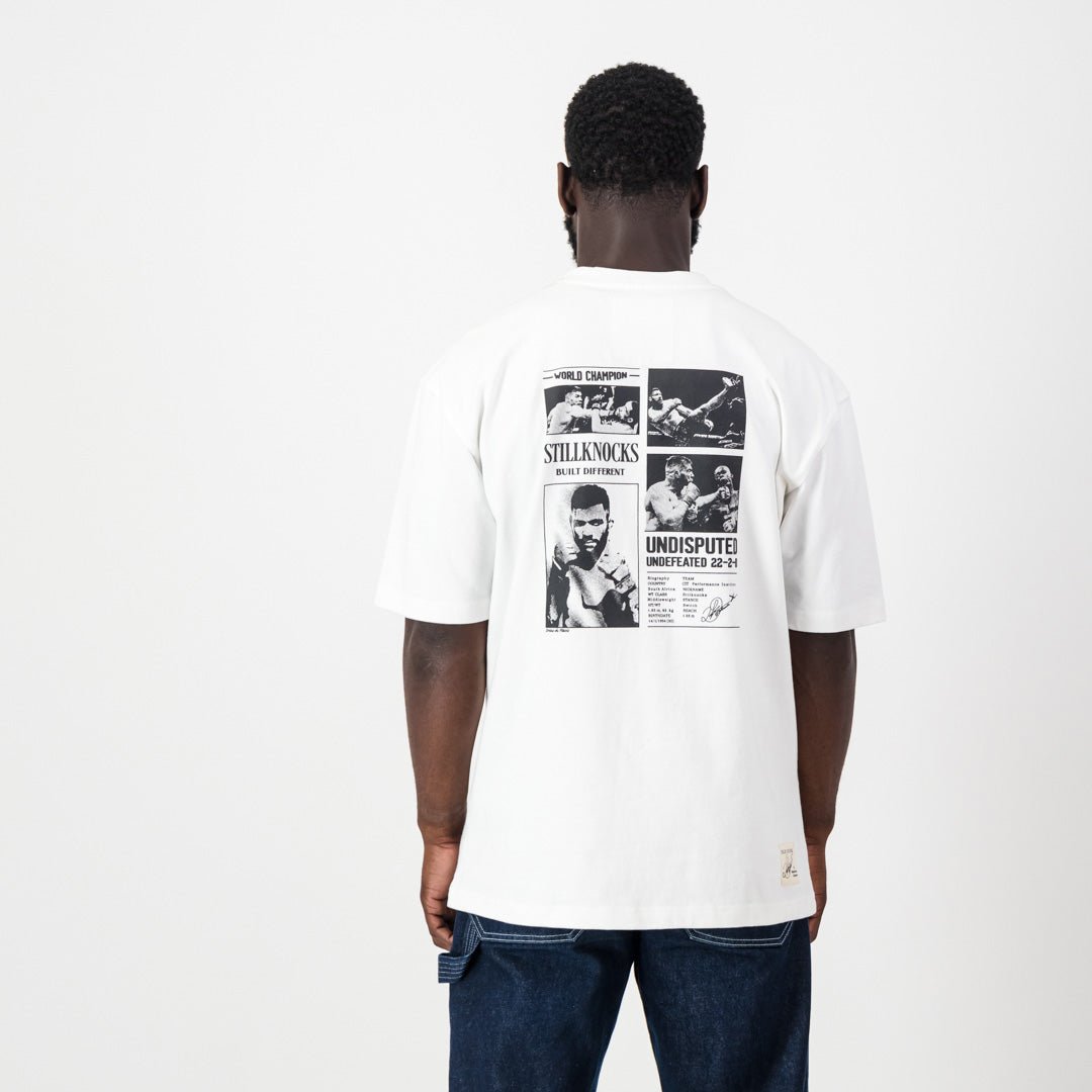 Stillknocks X Old School Boxy Tee Washed White - Old School