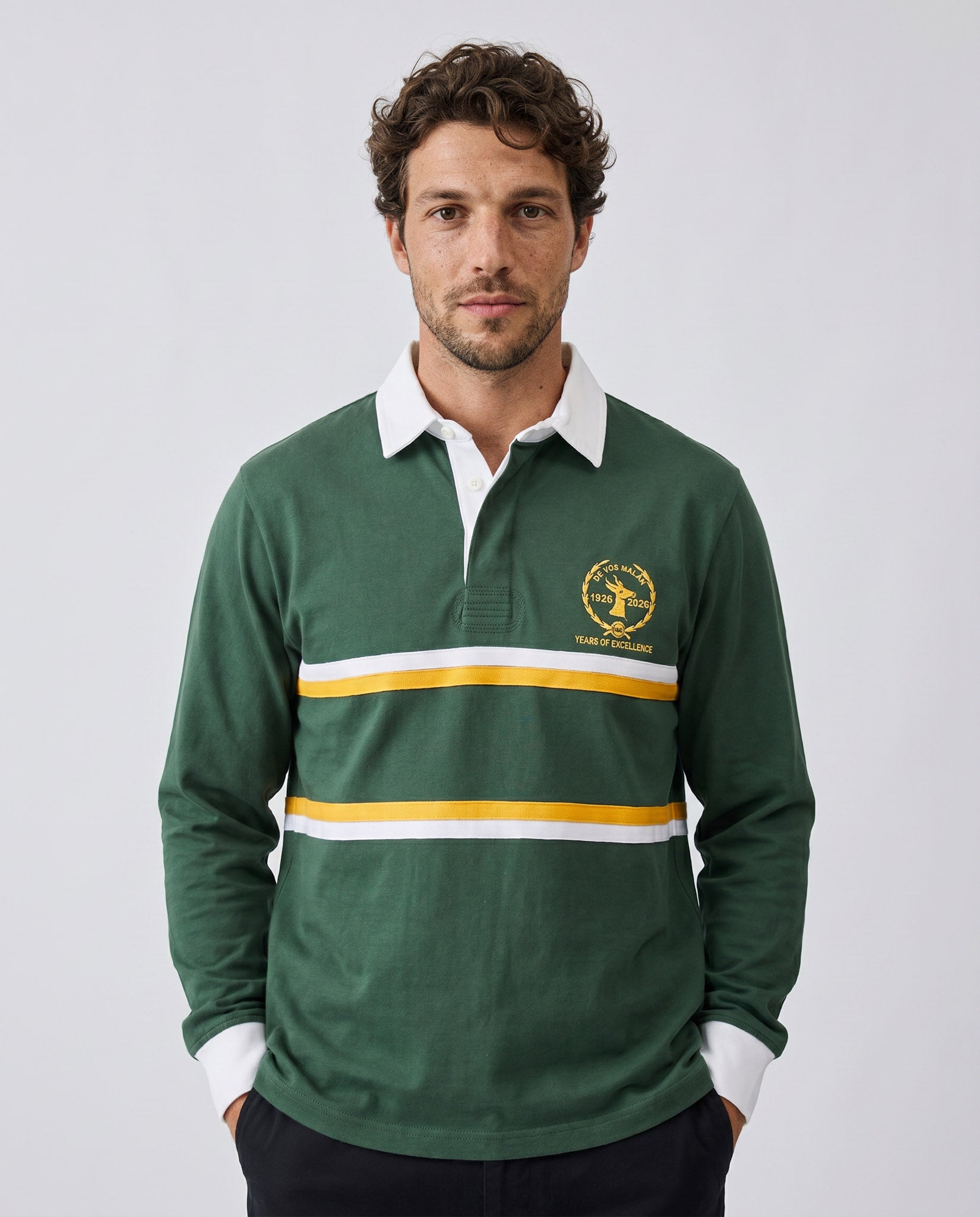 Schools De Vos Malan  Long Sleeve Rugby Jersey Cut & Sew Green