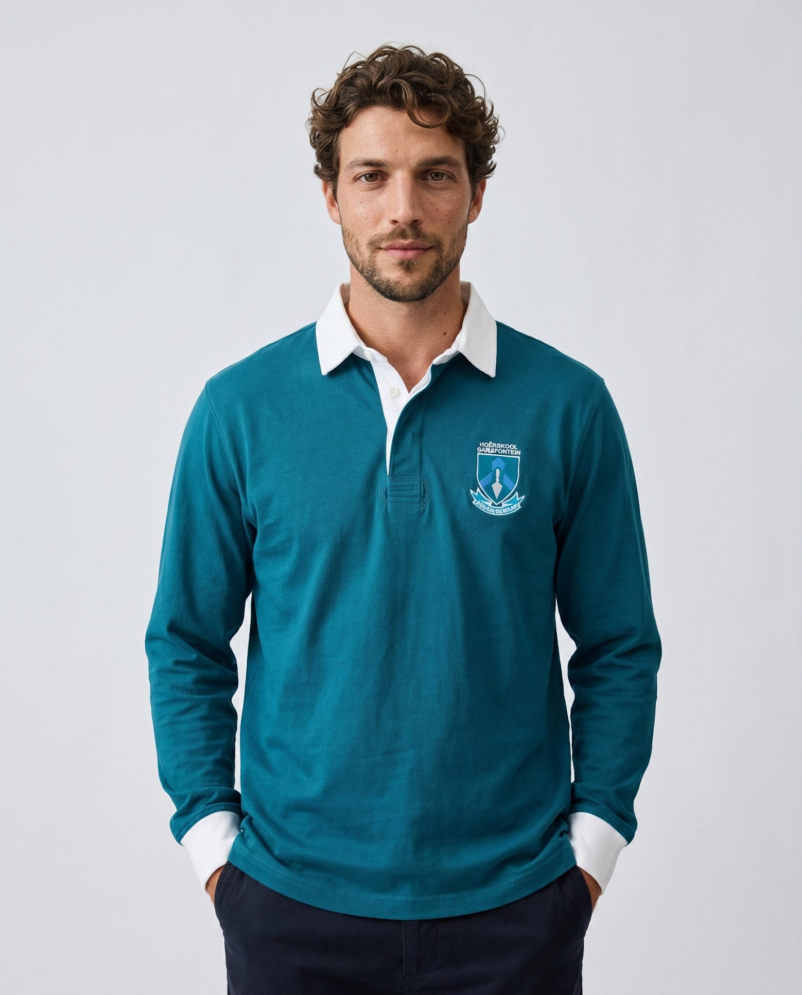 Schools Garsfontein Long Sleeve Rugby Jersey Plain Blue