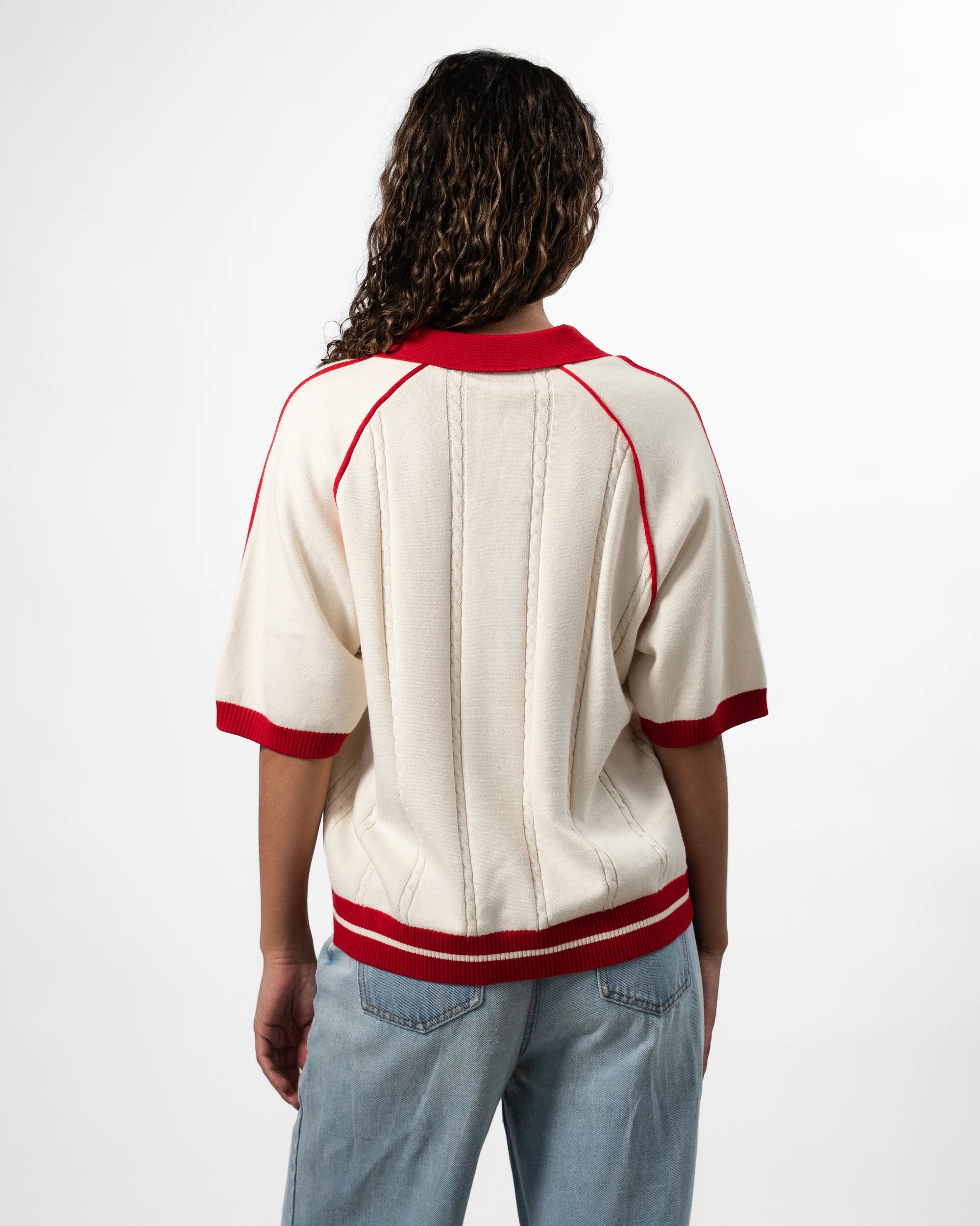 Liverpool Knit SS Polo Ecru