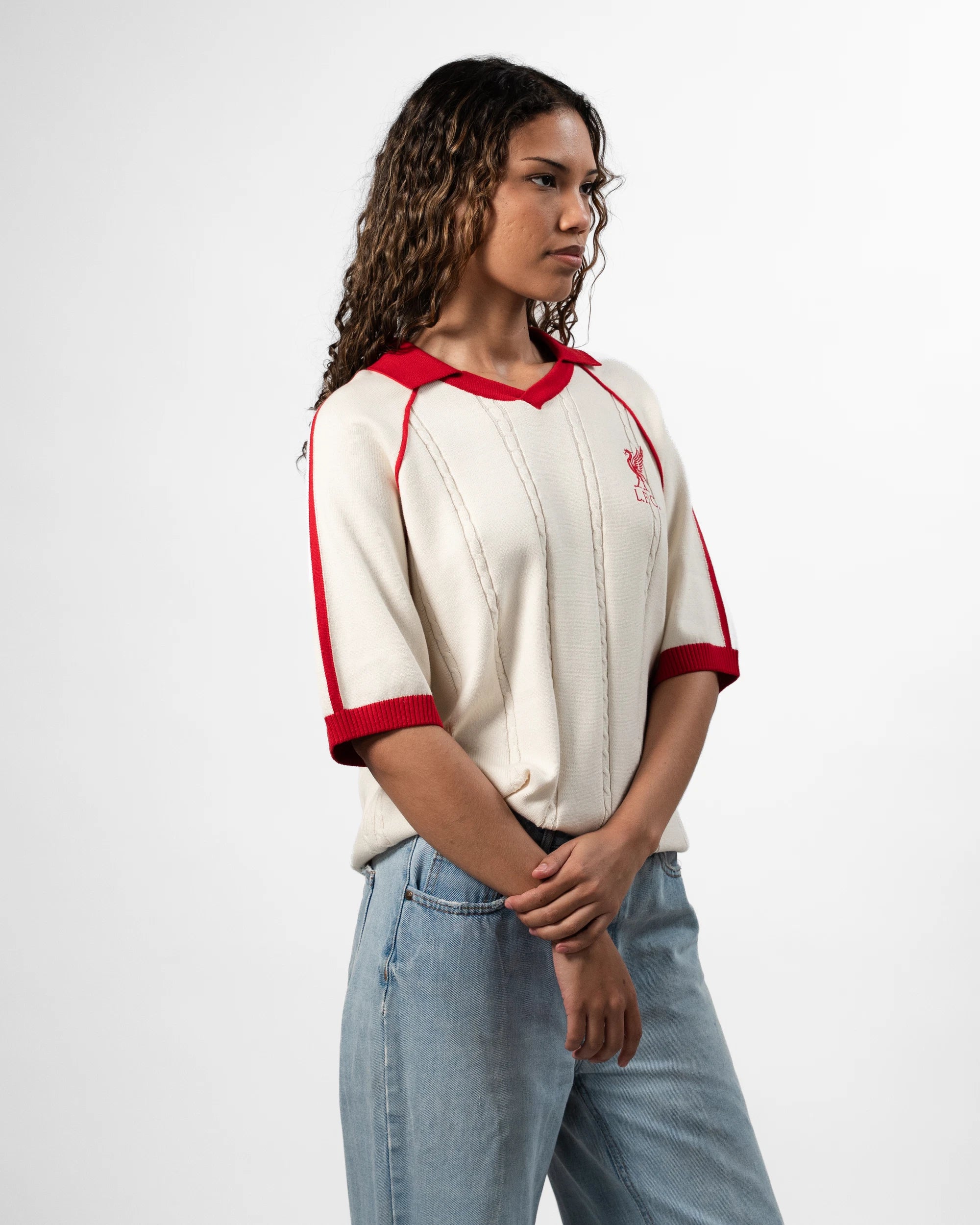 Liverpool Knit SS Polo Ecru