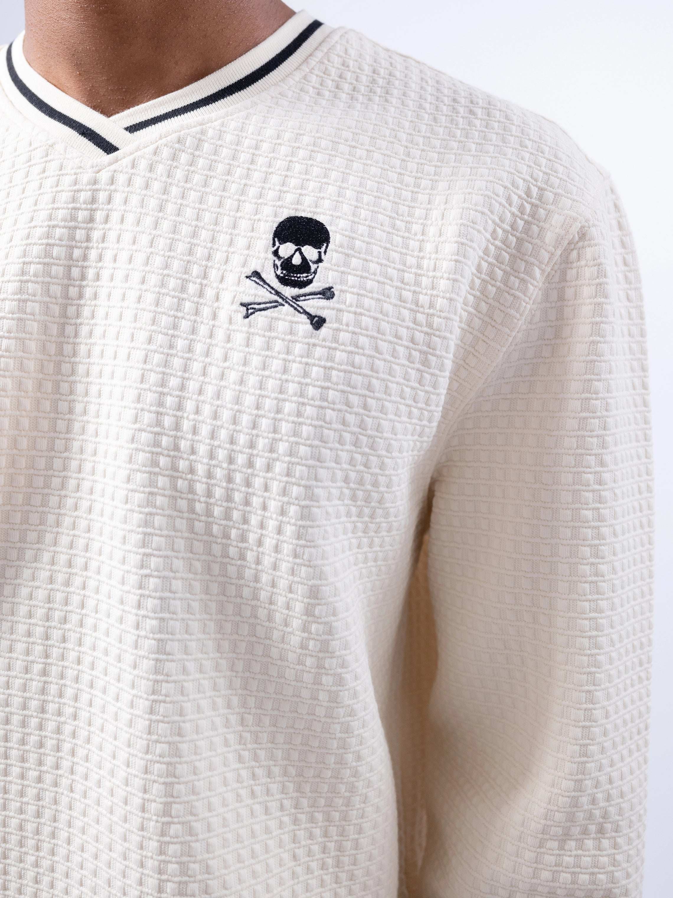 Orlando Pirates V-neck Waffle Sweatshirt White