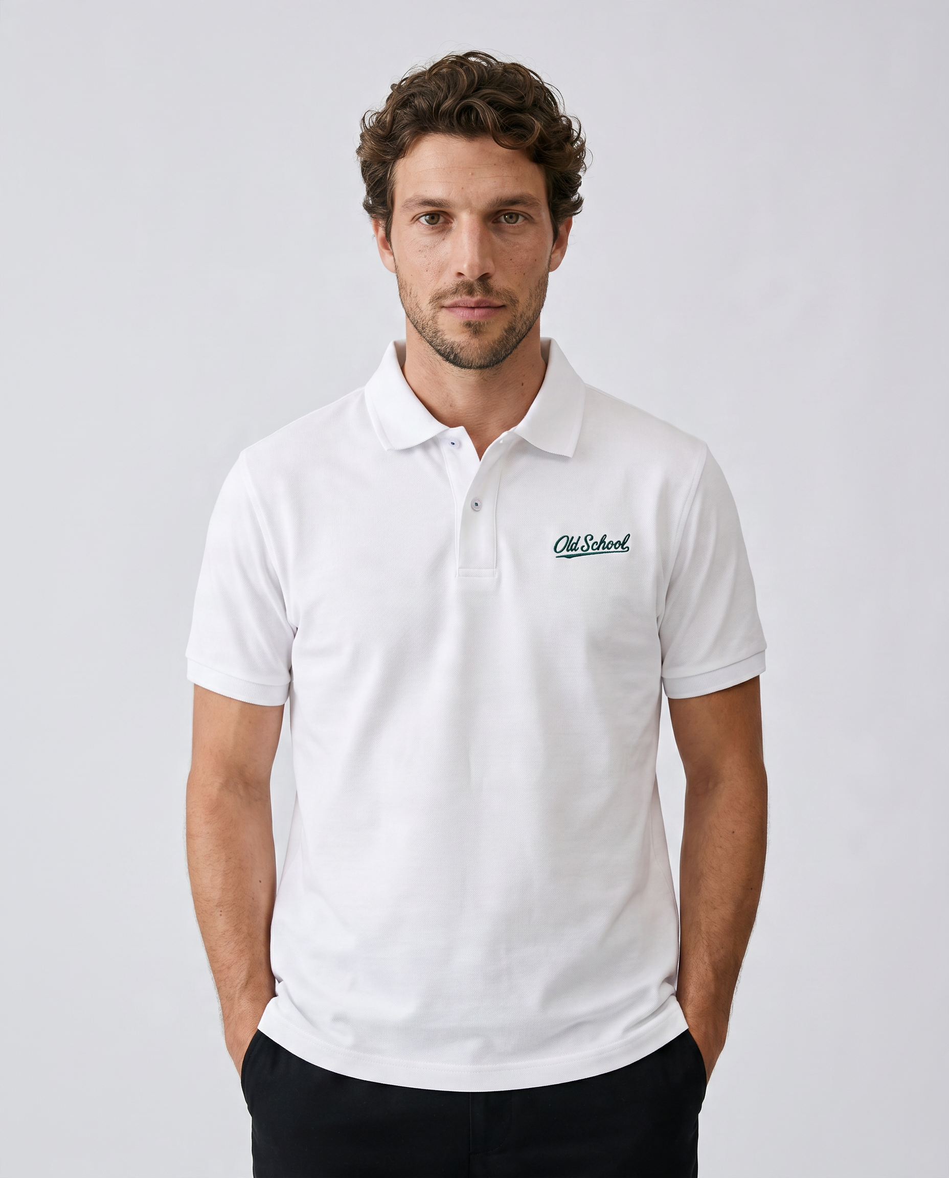Old School Leisure Swish SS Polo White