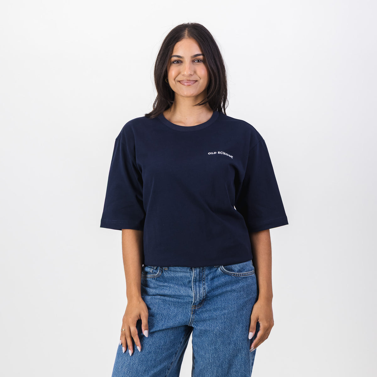 Old School Leisure Classic Boxy T-Shirt Plain Navy