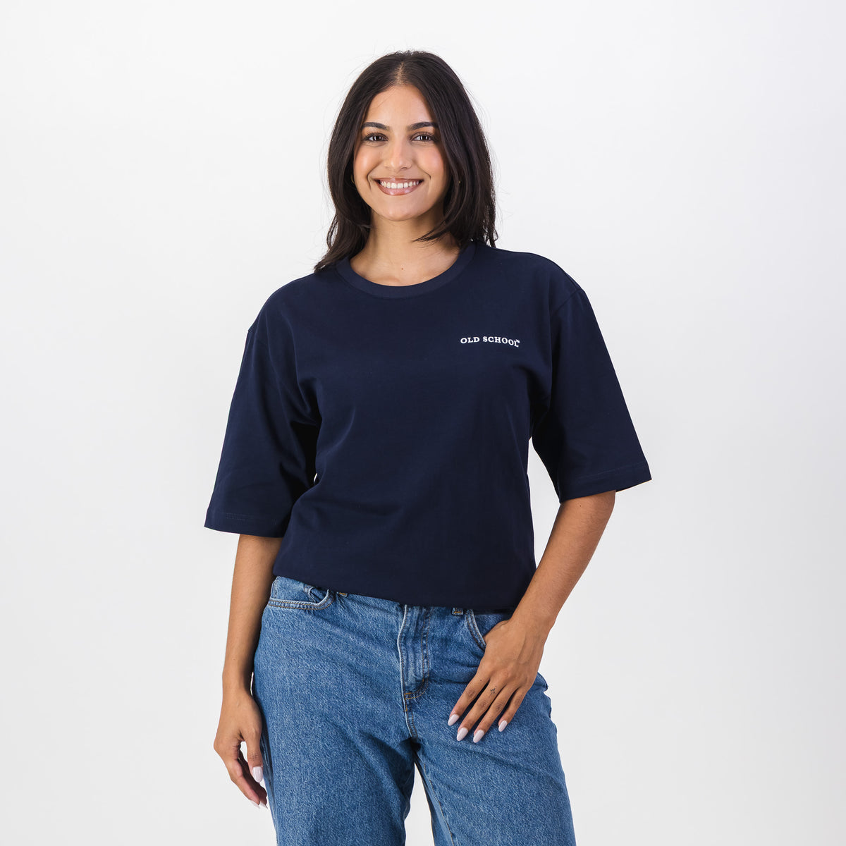 Old School Leisure Classic Boxy T-Shirt Plain Navy