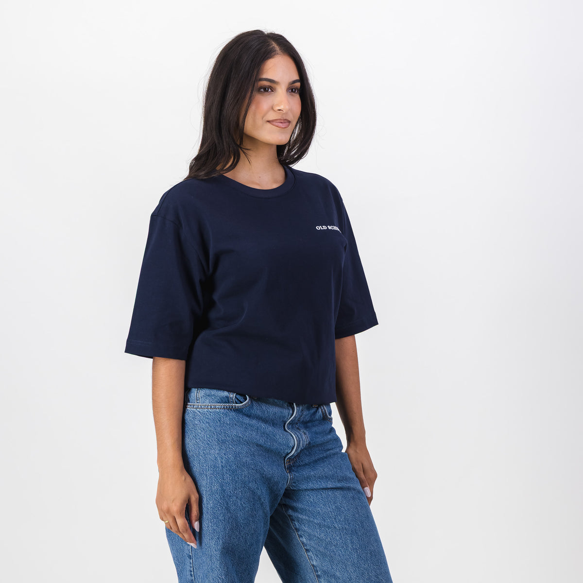 Old School Leisure Classic Boxy T-Shirt Plain Navy