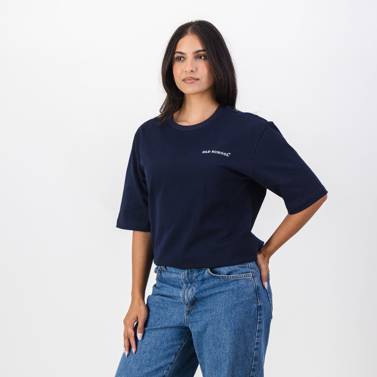 Old School Leisure Classic Boxy T-Shirt Plain Navy