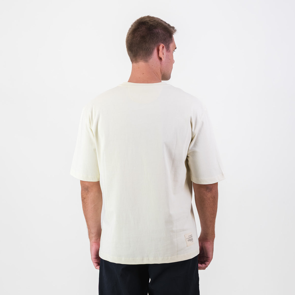 Old School Leisure Protea Woven Badge Relaxed T-Shirts Ivory