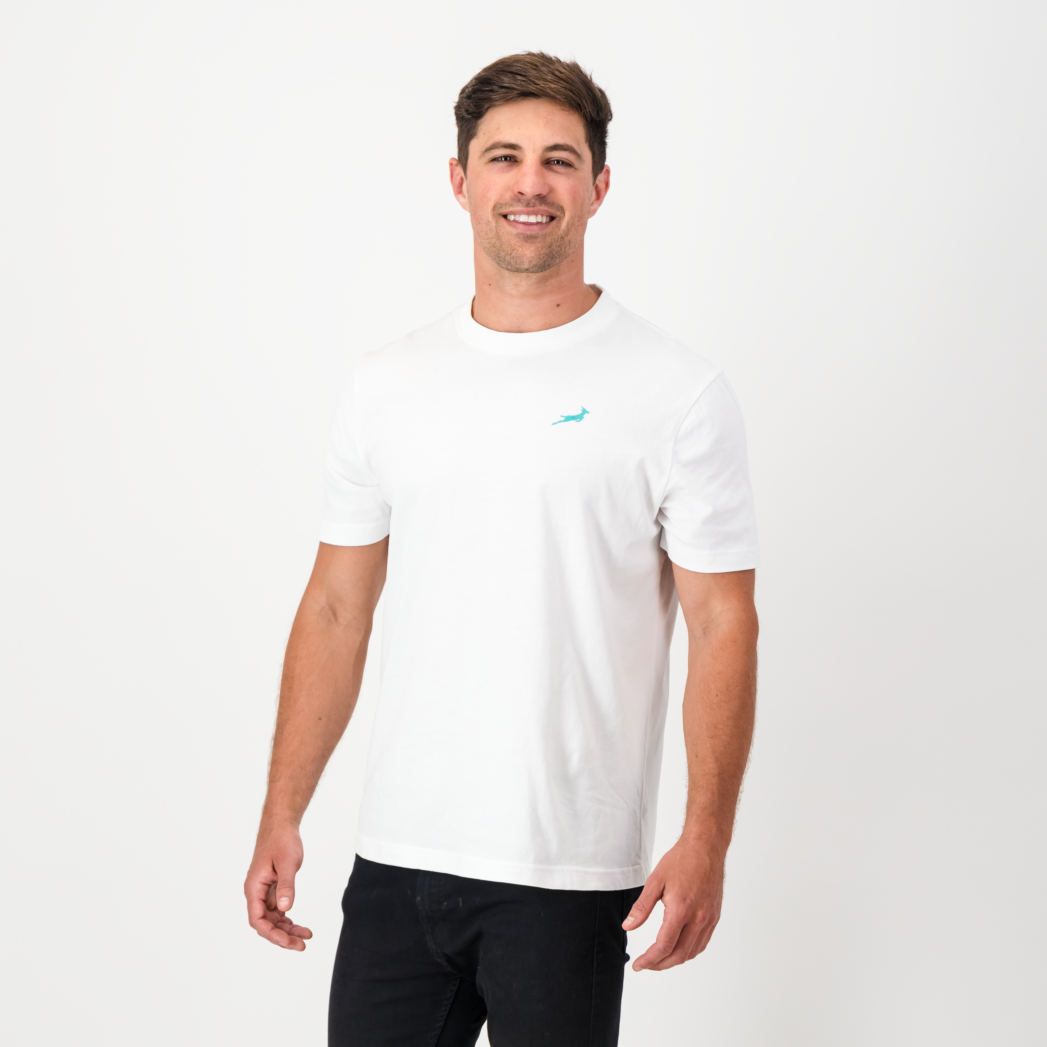 Classic Springbok Crew Tee-White