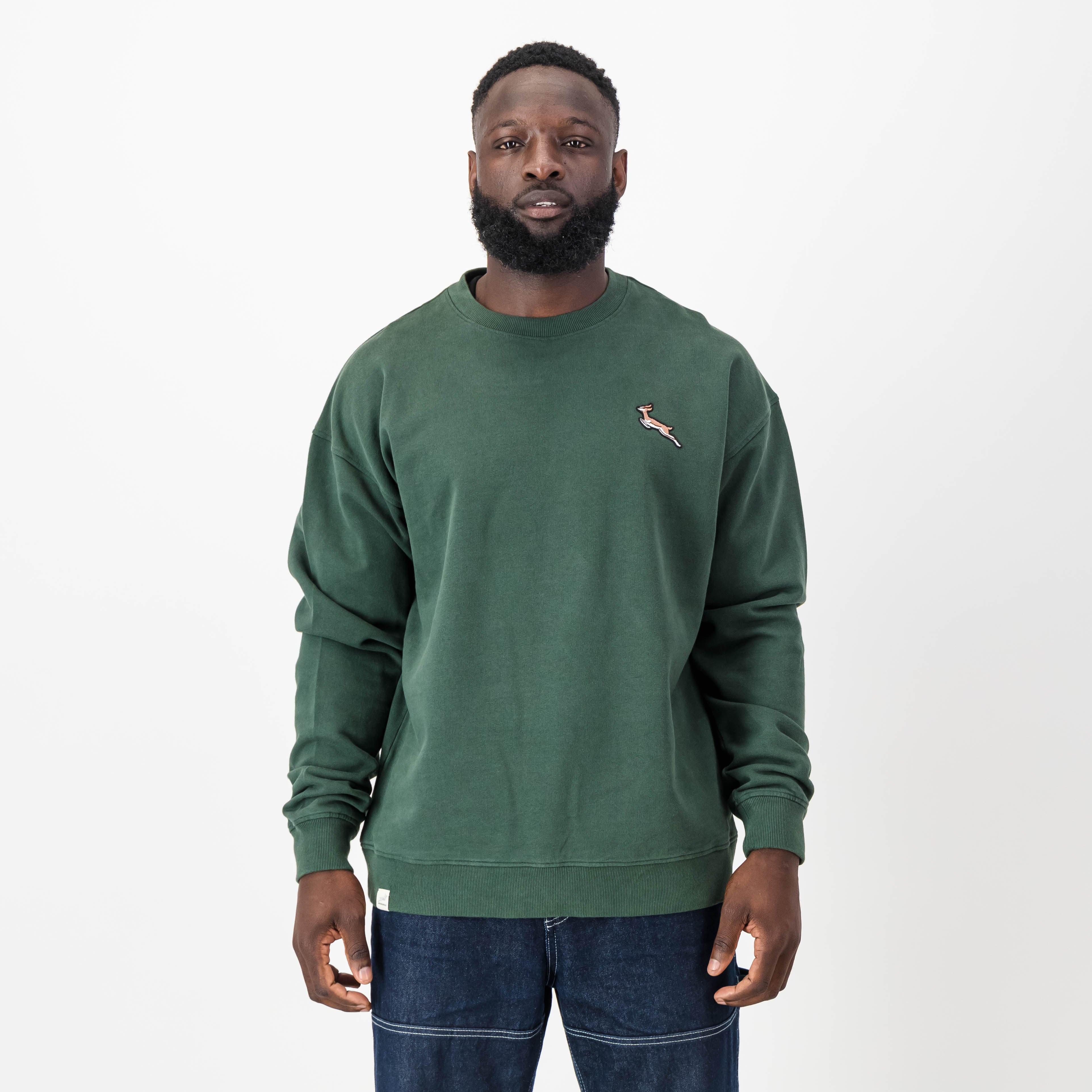 Springbok Small Badge Crew Neck Sweat-Green