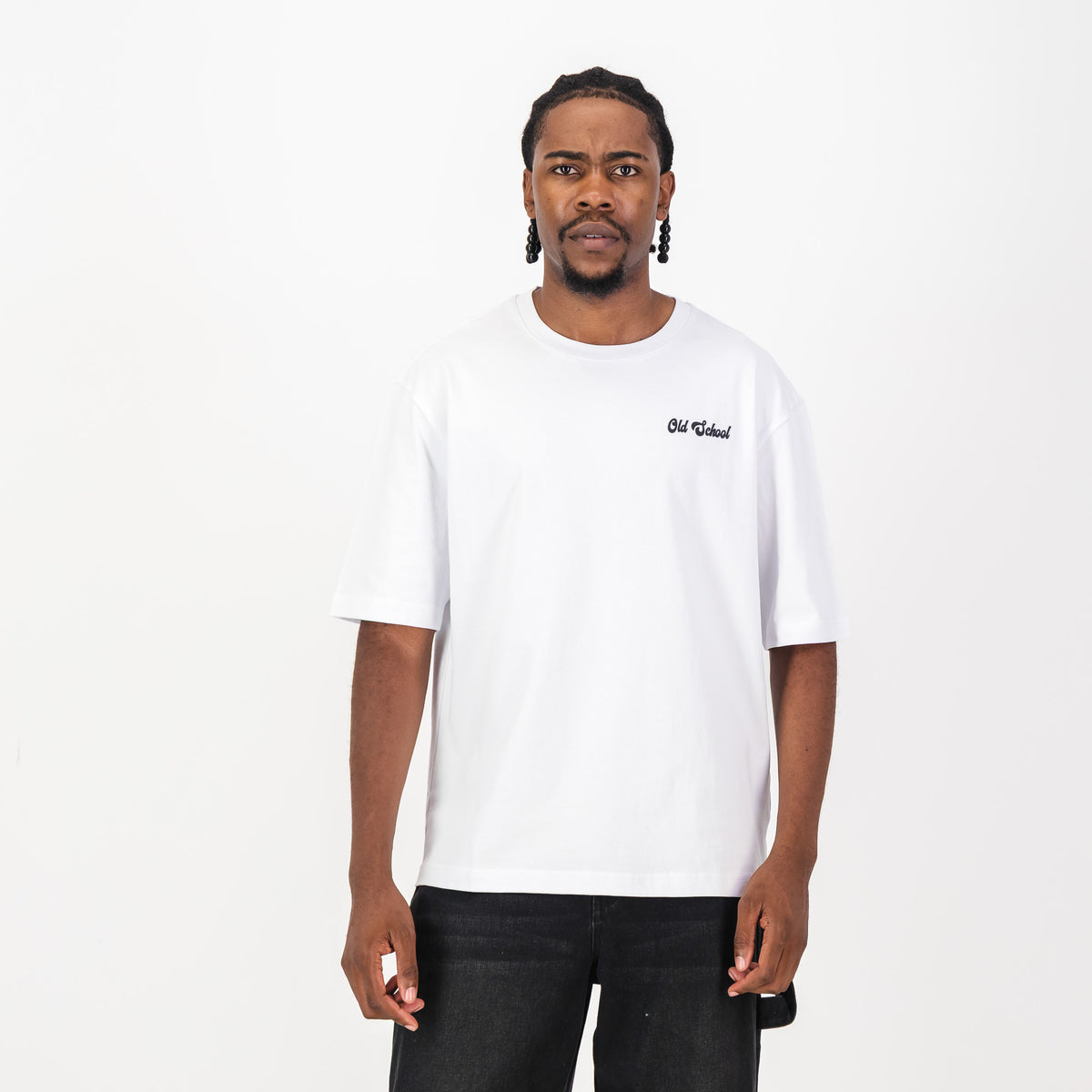 Old School Leisure Men Tops Boxy Tee Soweto HQ White