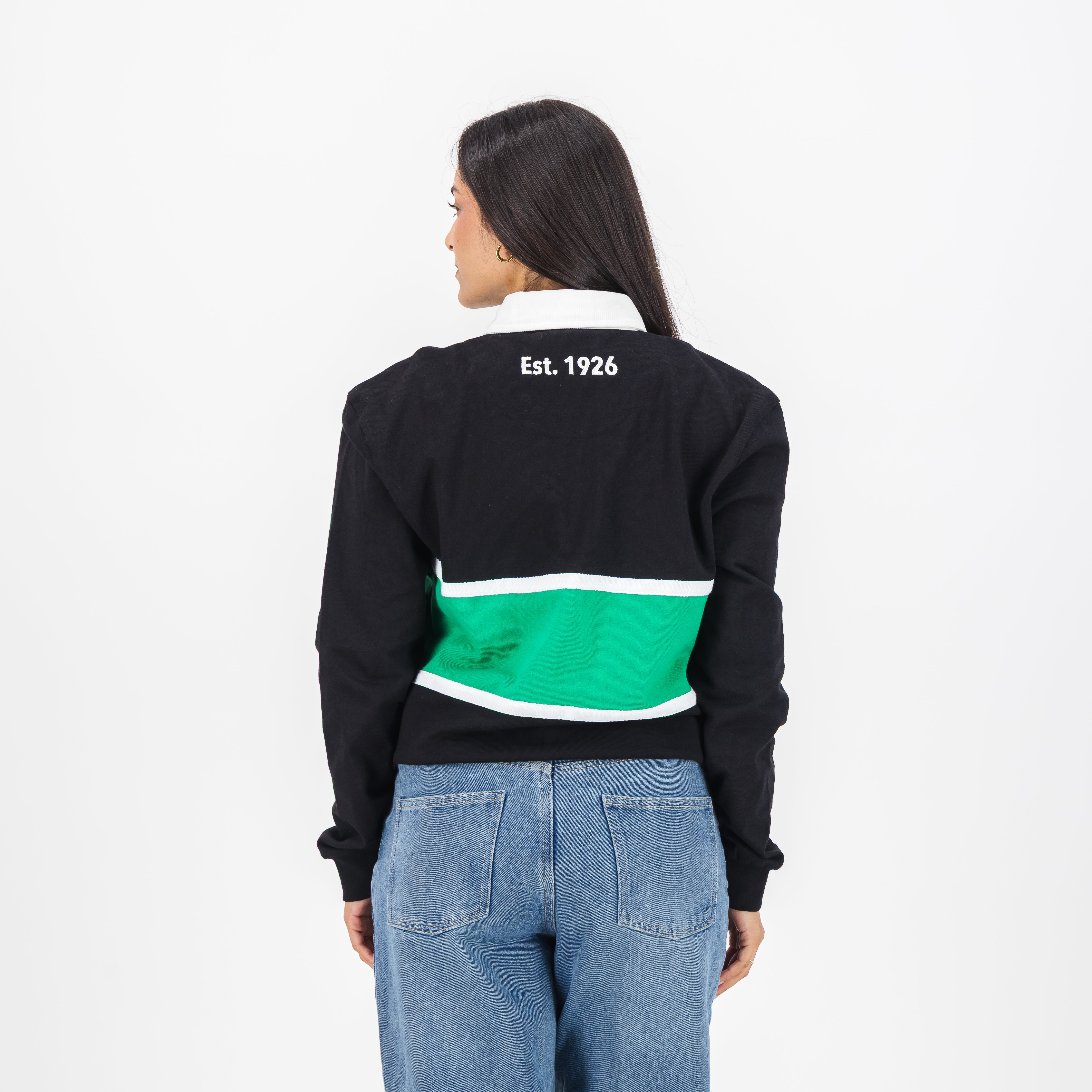 Pearson High School Tops LS Rugby Jersey Cut & Sew Em Black