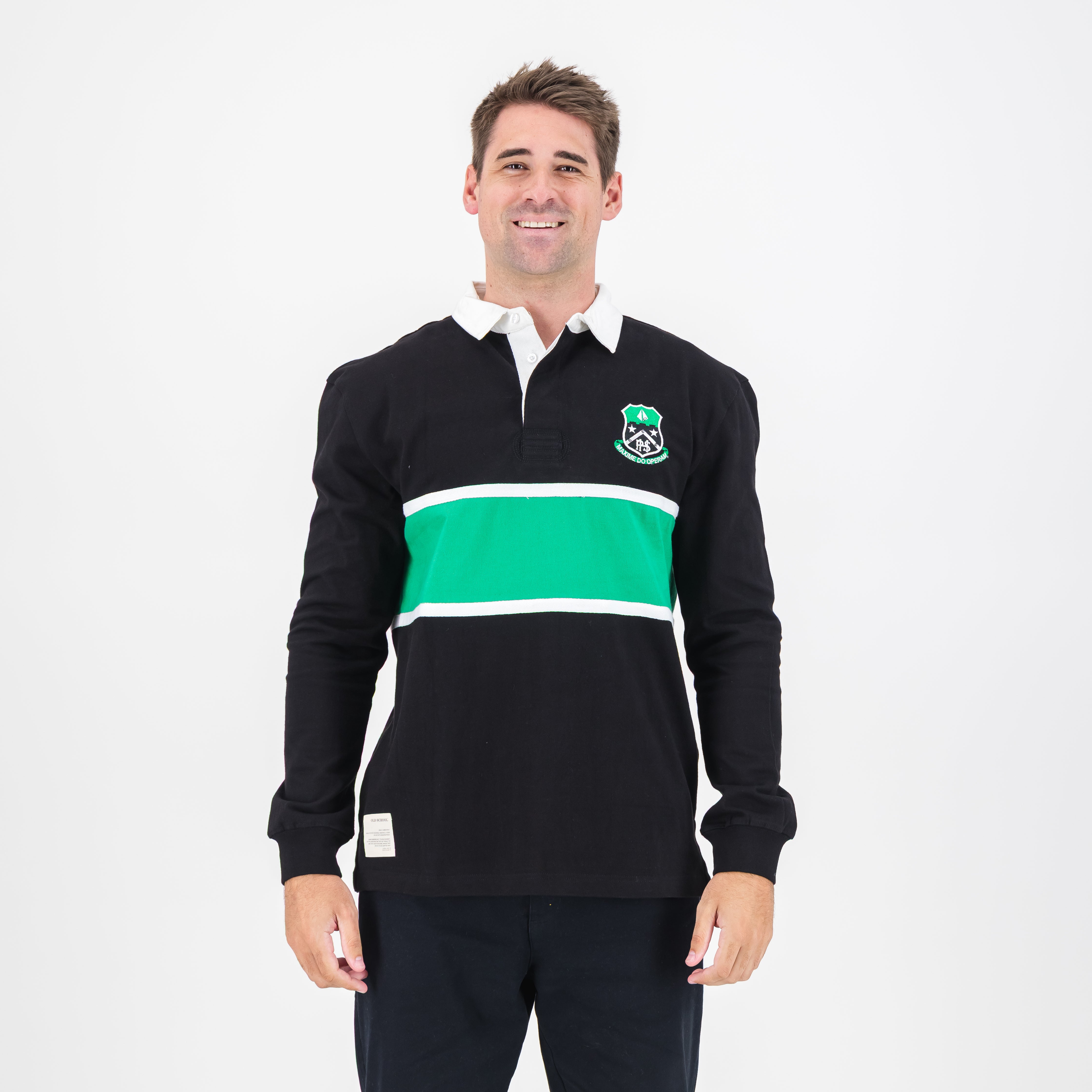 Pearson High School Tops LS Rugby Jersey Cut & Sew Em Black