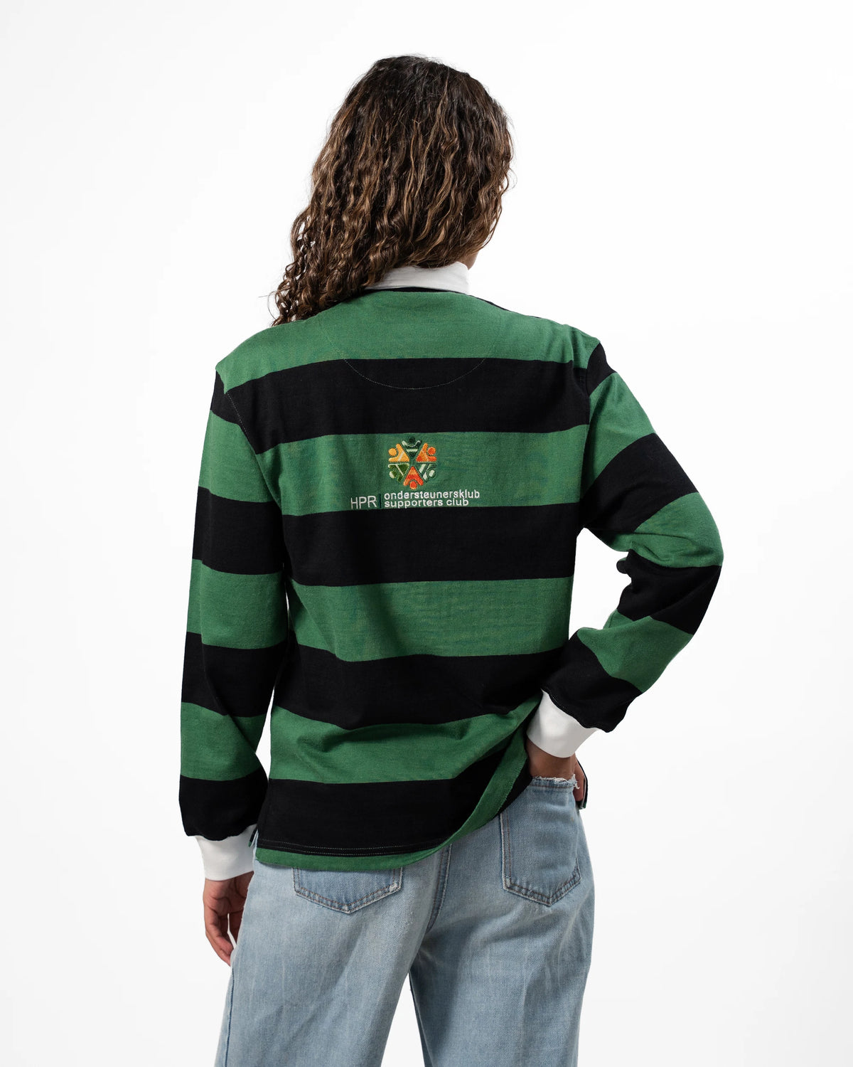 Schools Hoerskool Piet Retief Long Sleeve Rugby Jersey 8x8 YD Stripe Green&Black