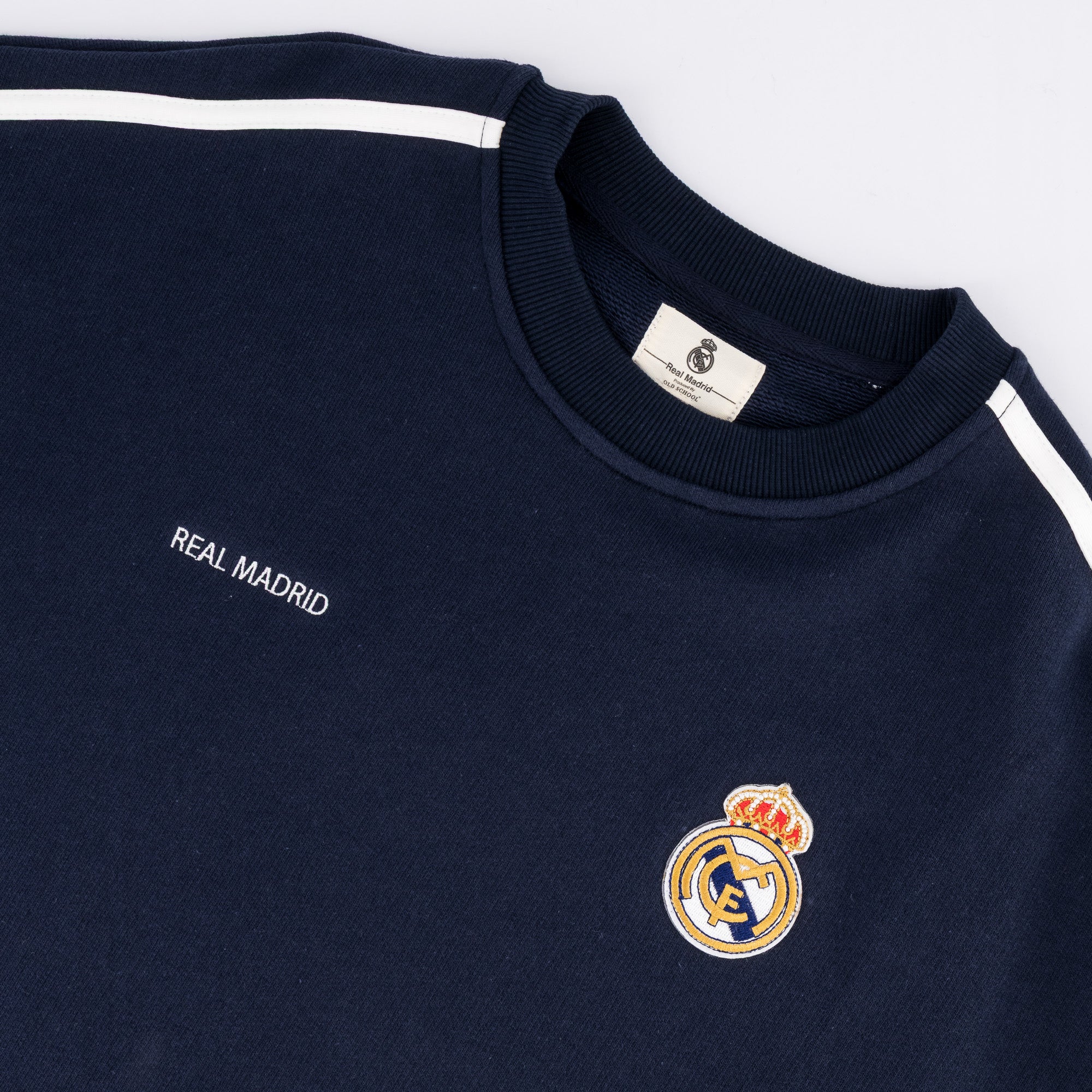 Real Madrid Piped Panel Crew Sweat-Navy