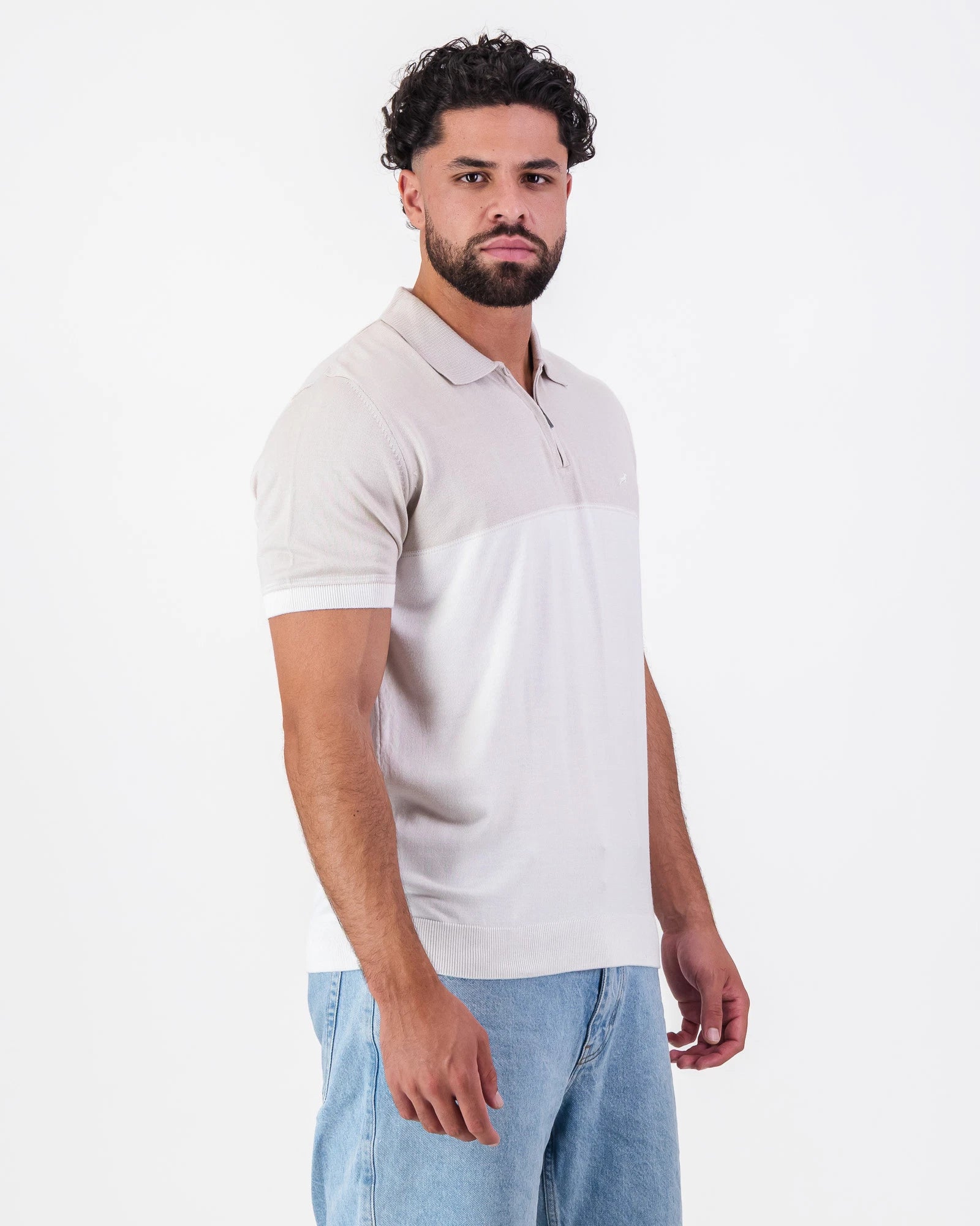 Springboks Colour Block Zip Knit SS Polo
