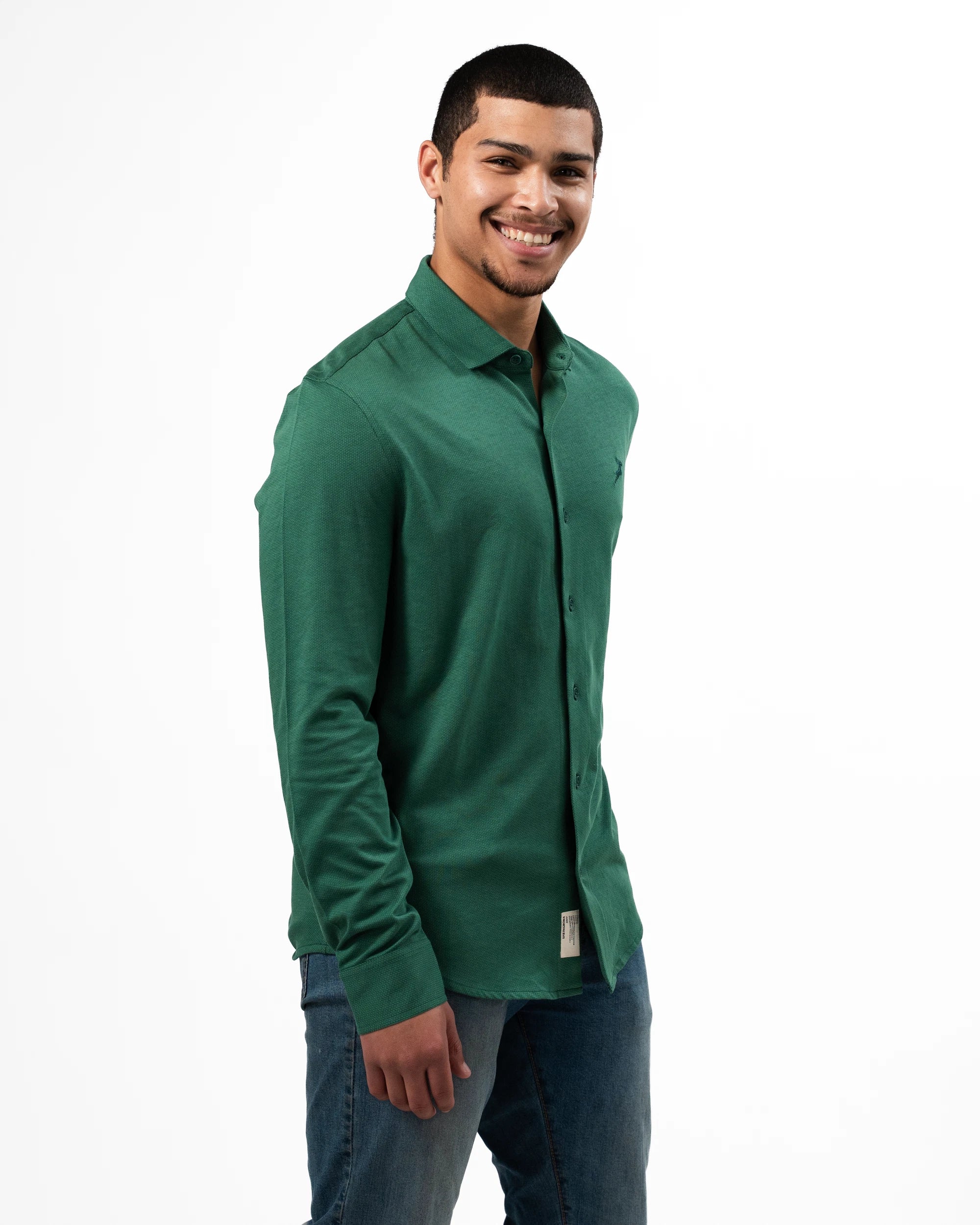 Springboks Tailored LS Shirt Green