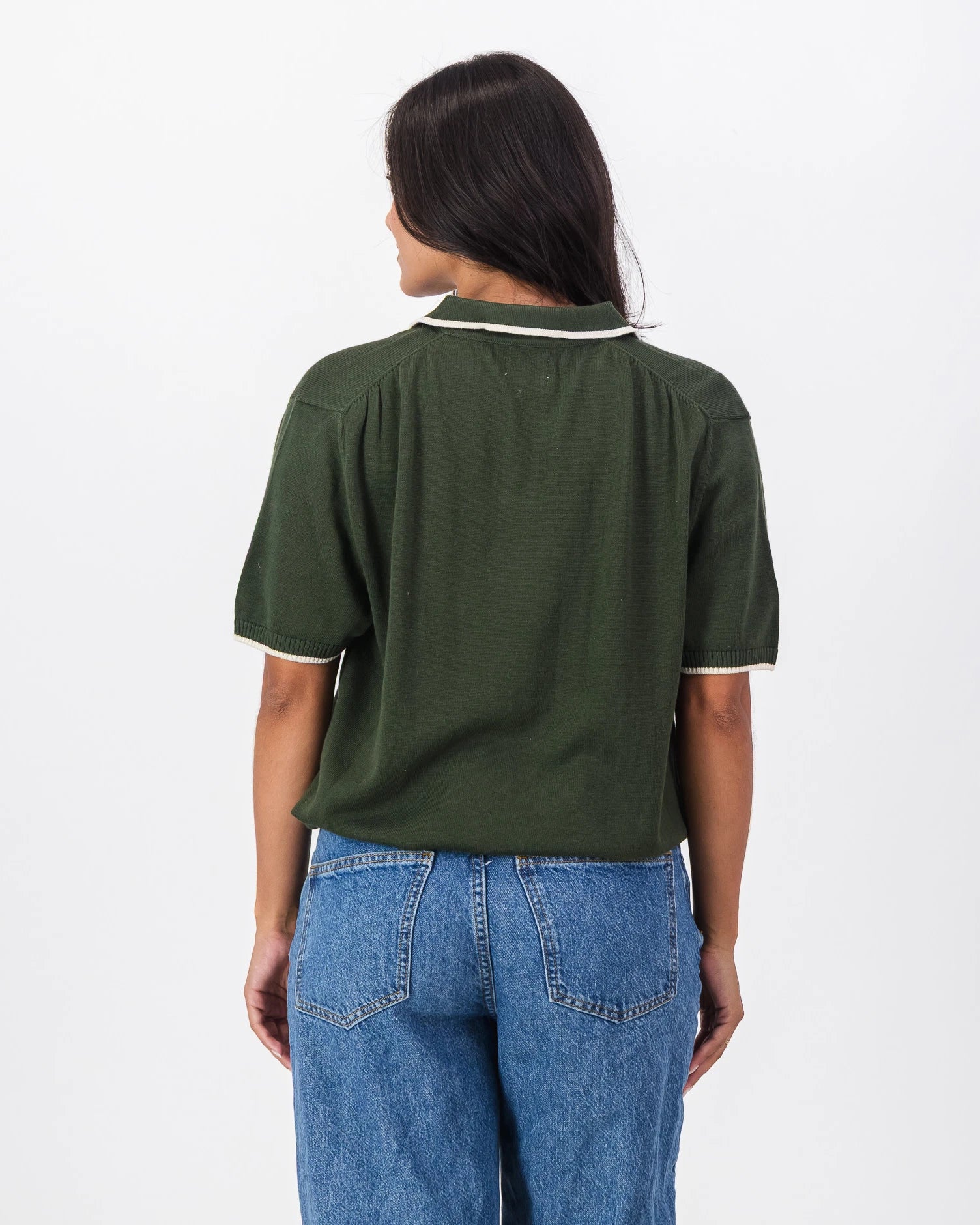 Springboks Tipped Knit SS Polo-Military Olive